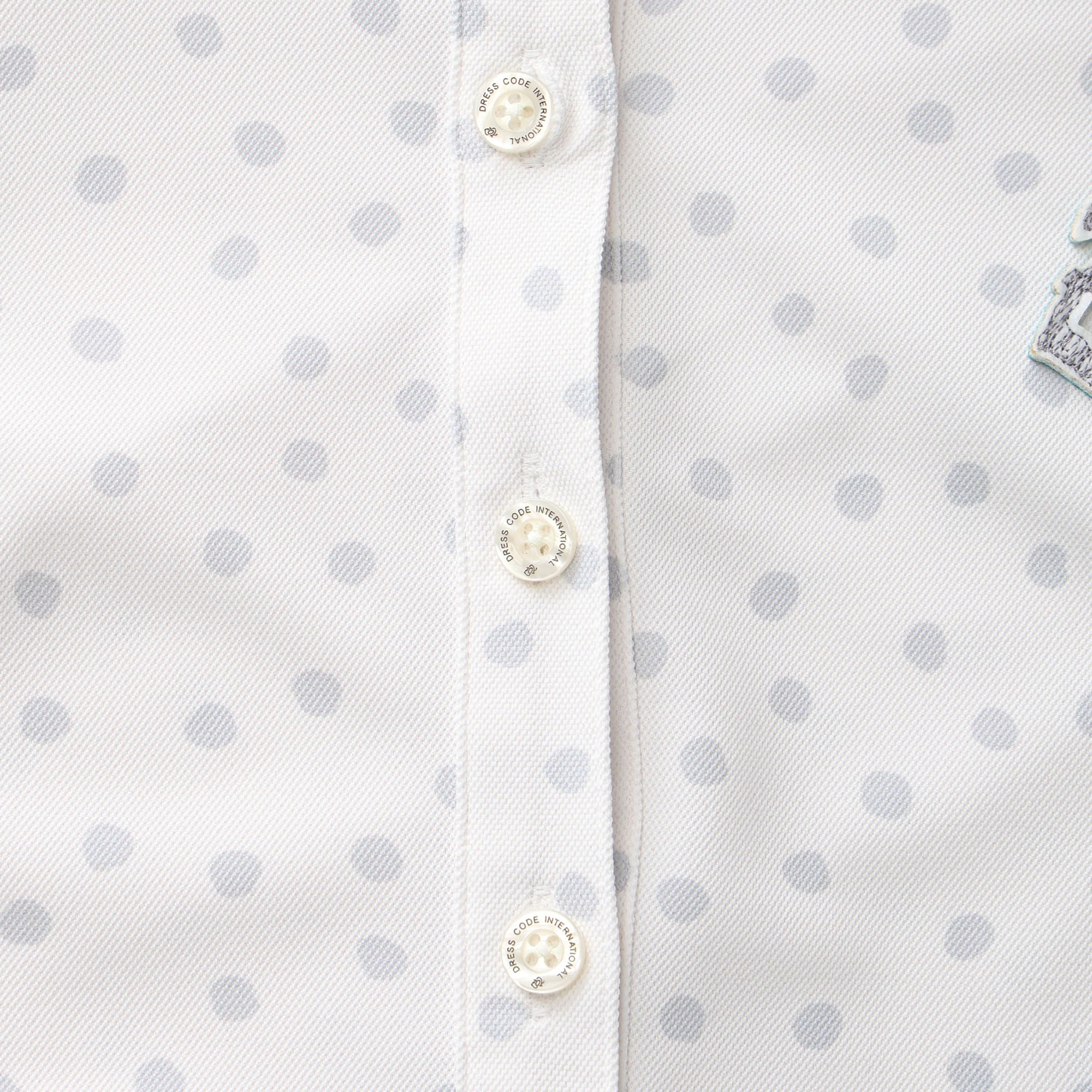 WOMEN ドットプリント 長袖シャツ ライトグレー