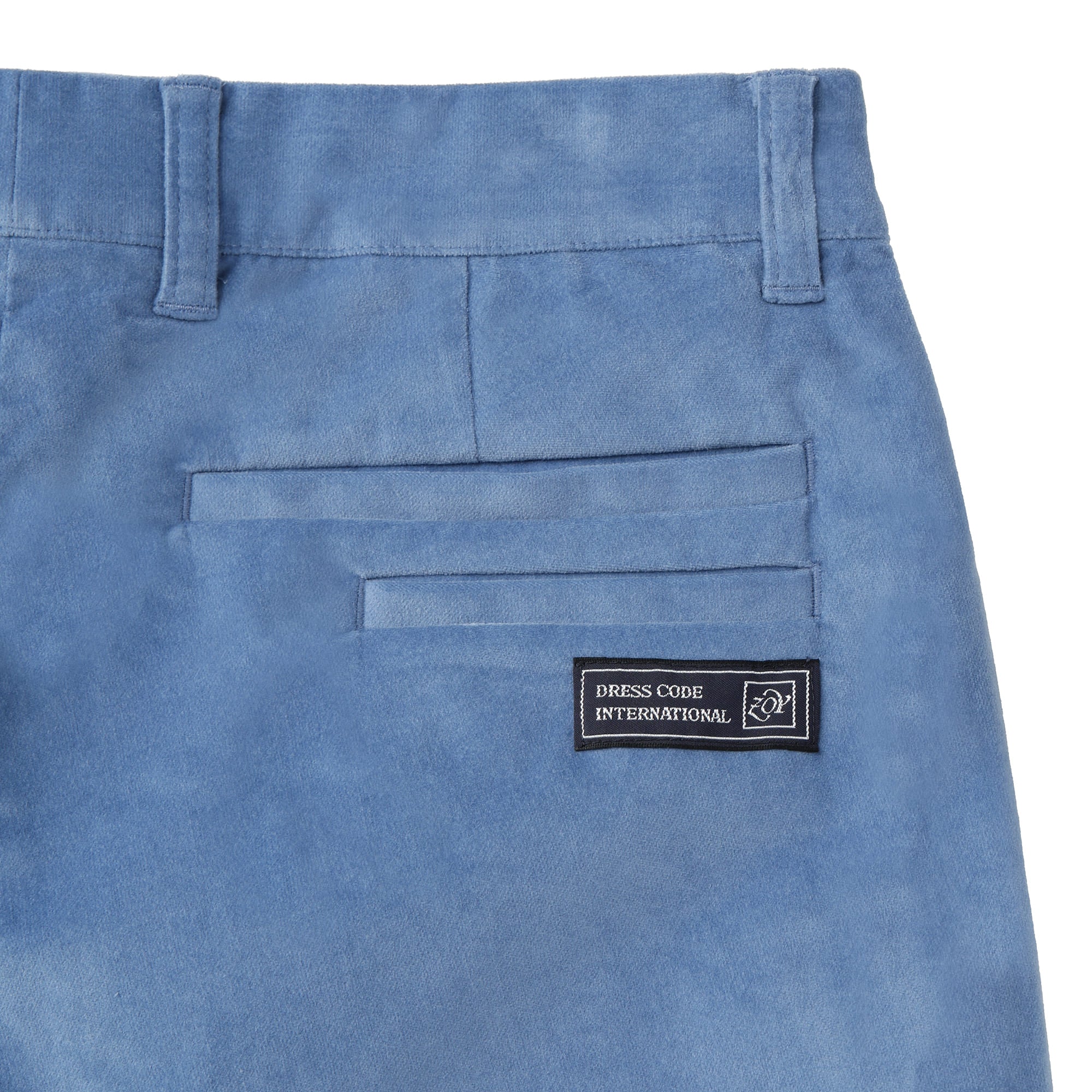 MEN COTTON velvetteen ロングパンツ ブルー