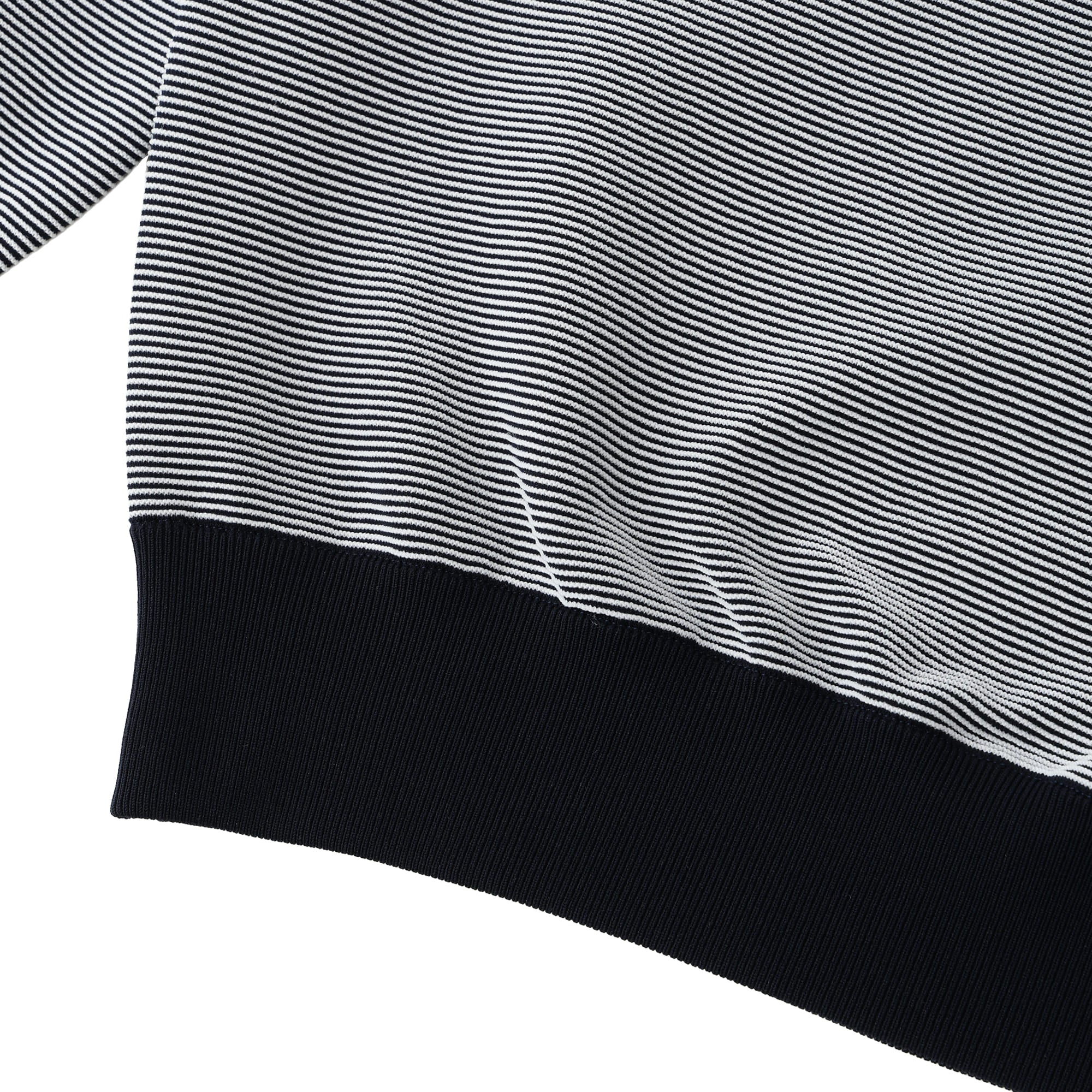 Men's Bicolor Garter Long Sleeve Sweater in Navy and White