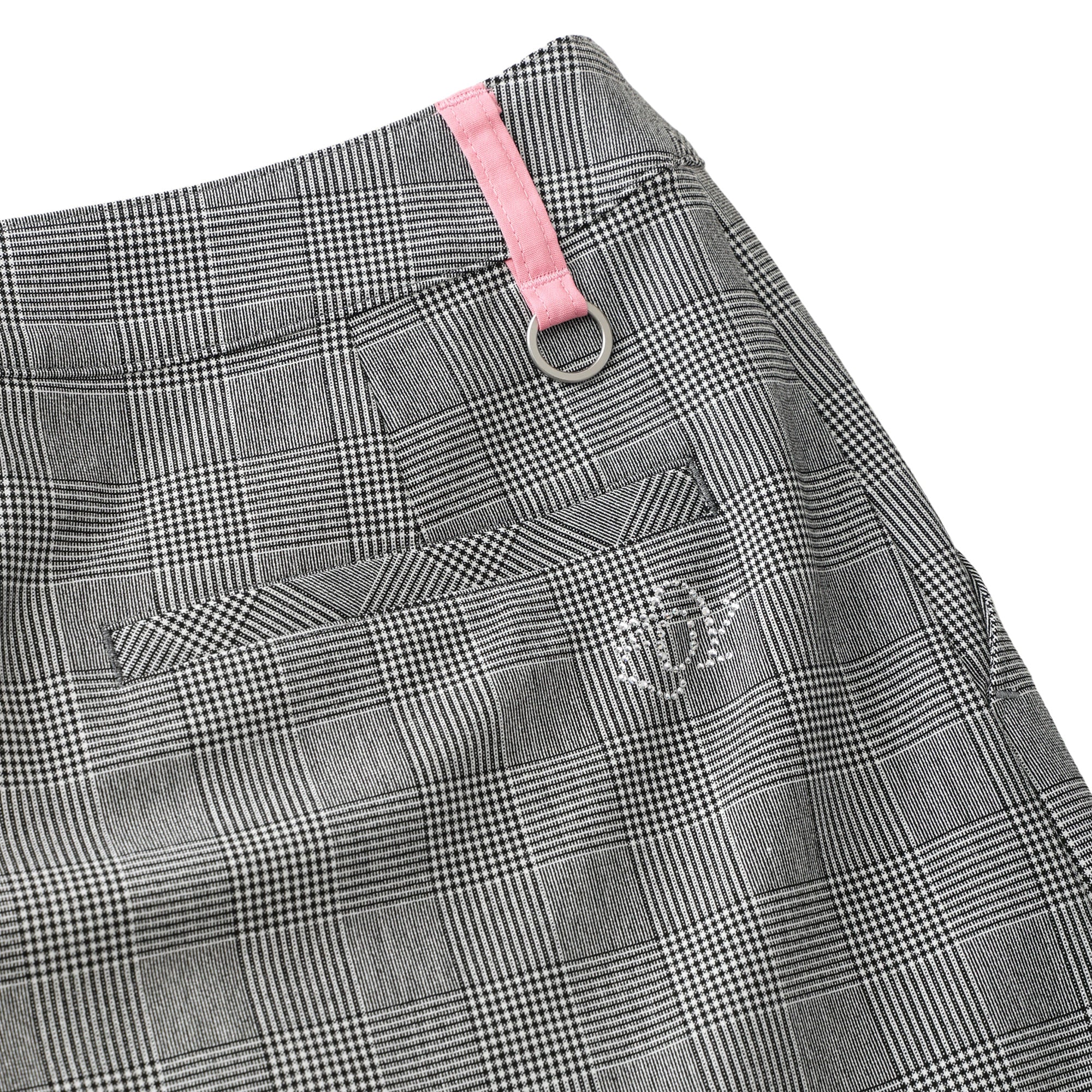 WOMEN グレンチェックストレッチ スカート シルバーグレー