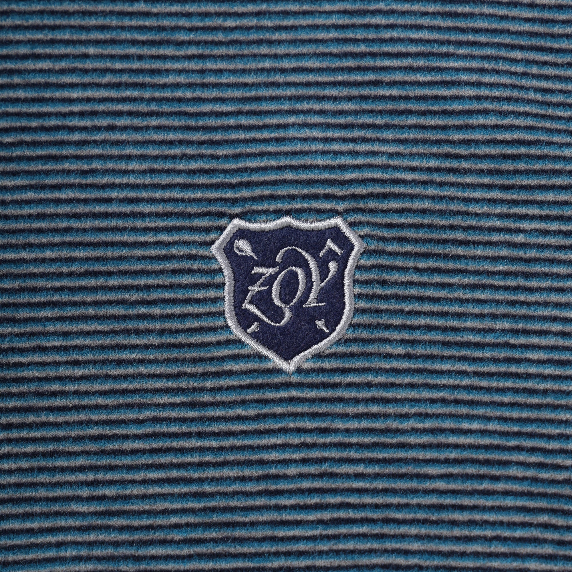 MEN ベア天マルチボーダー 長袖シャツ ナチュラル×グレー