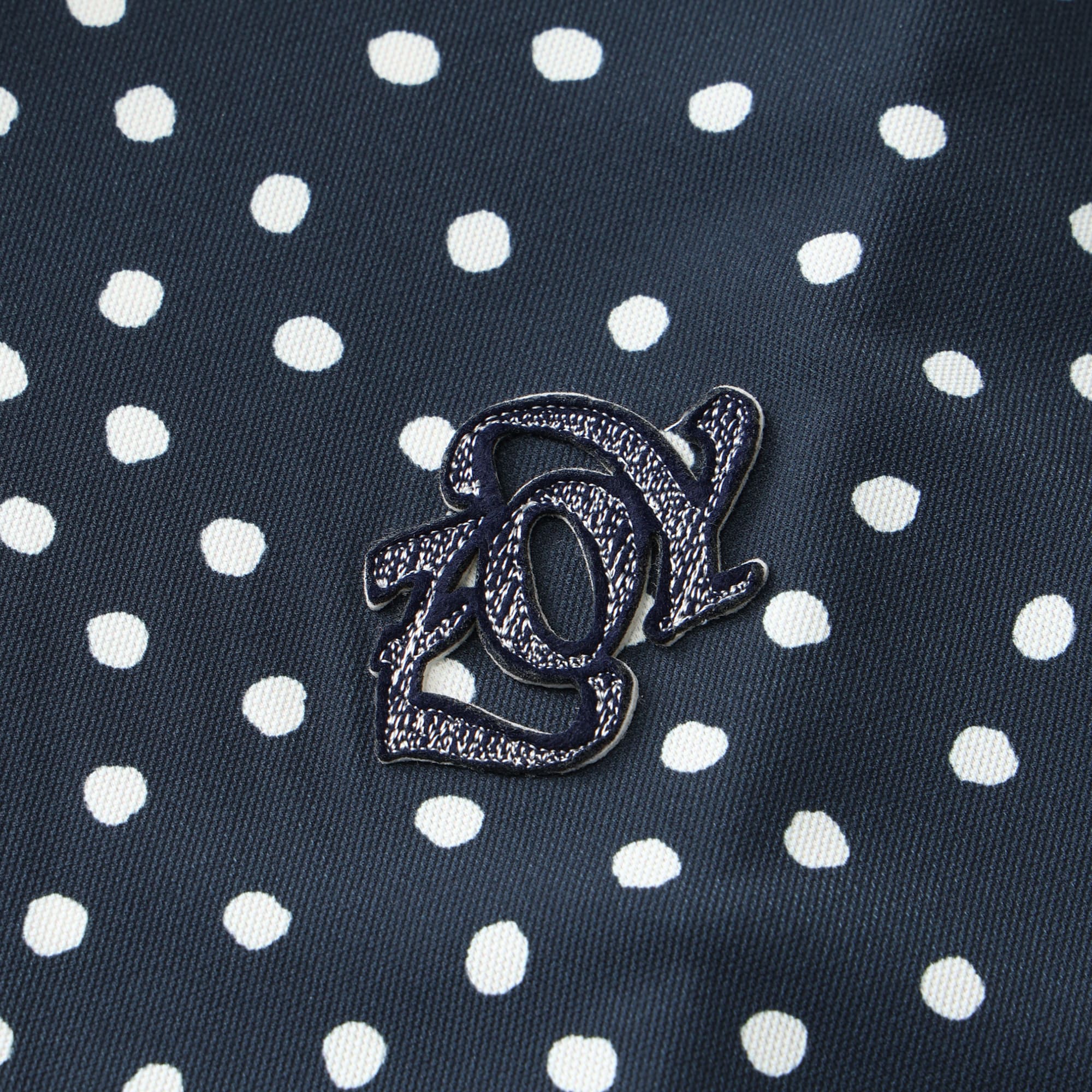 MEN ドットプリント 長袖シャツ ライトグレー