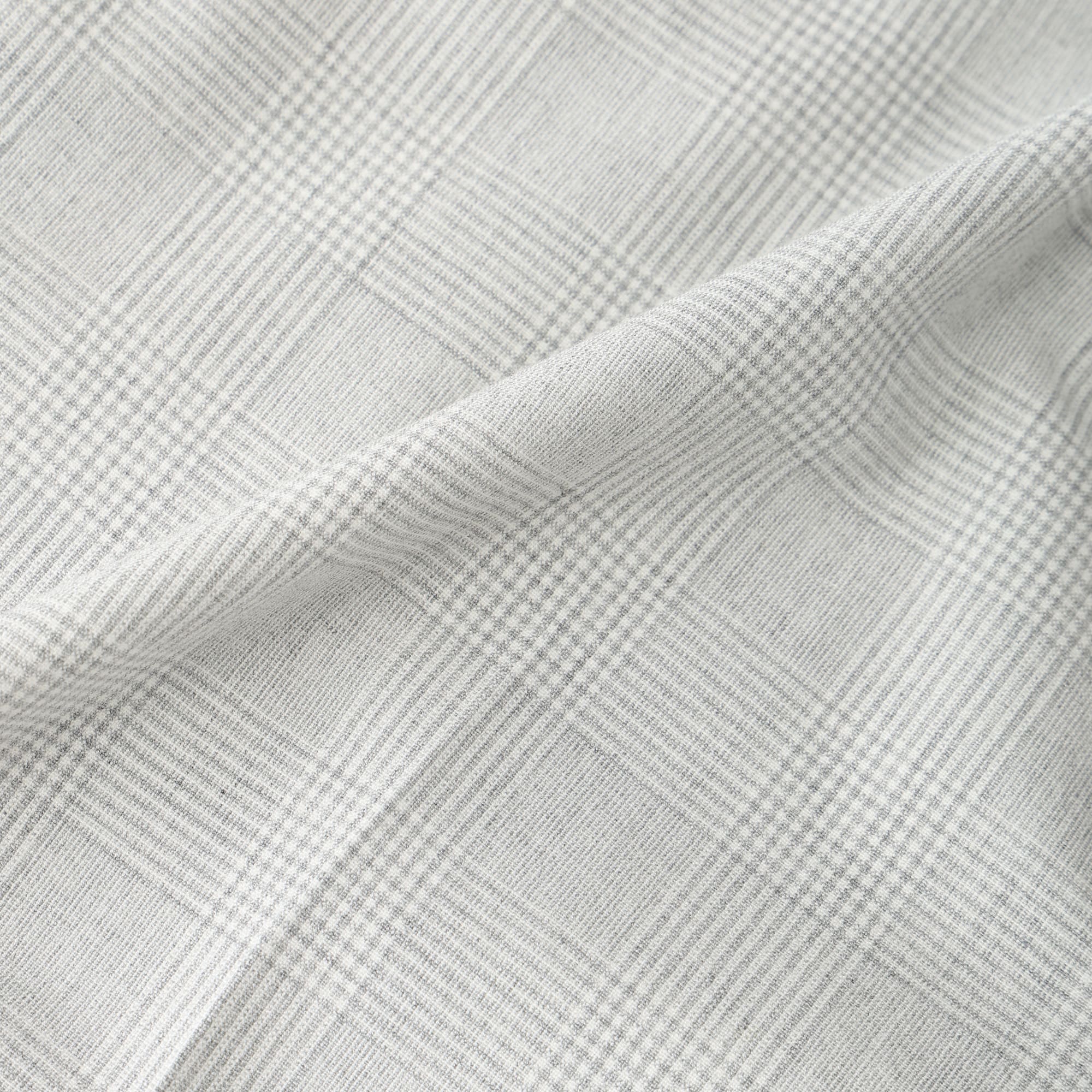 MEN グレンチェックストレッチ ロングパンツ シルバーグレー