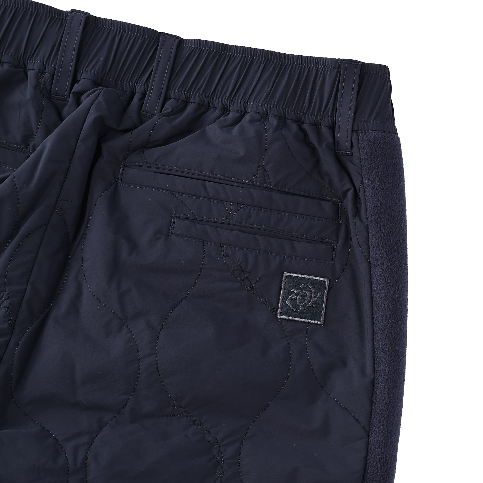 Men's Stretch Taffeta Quilted Long Pants, Cream