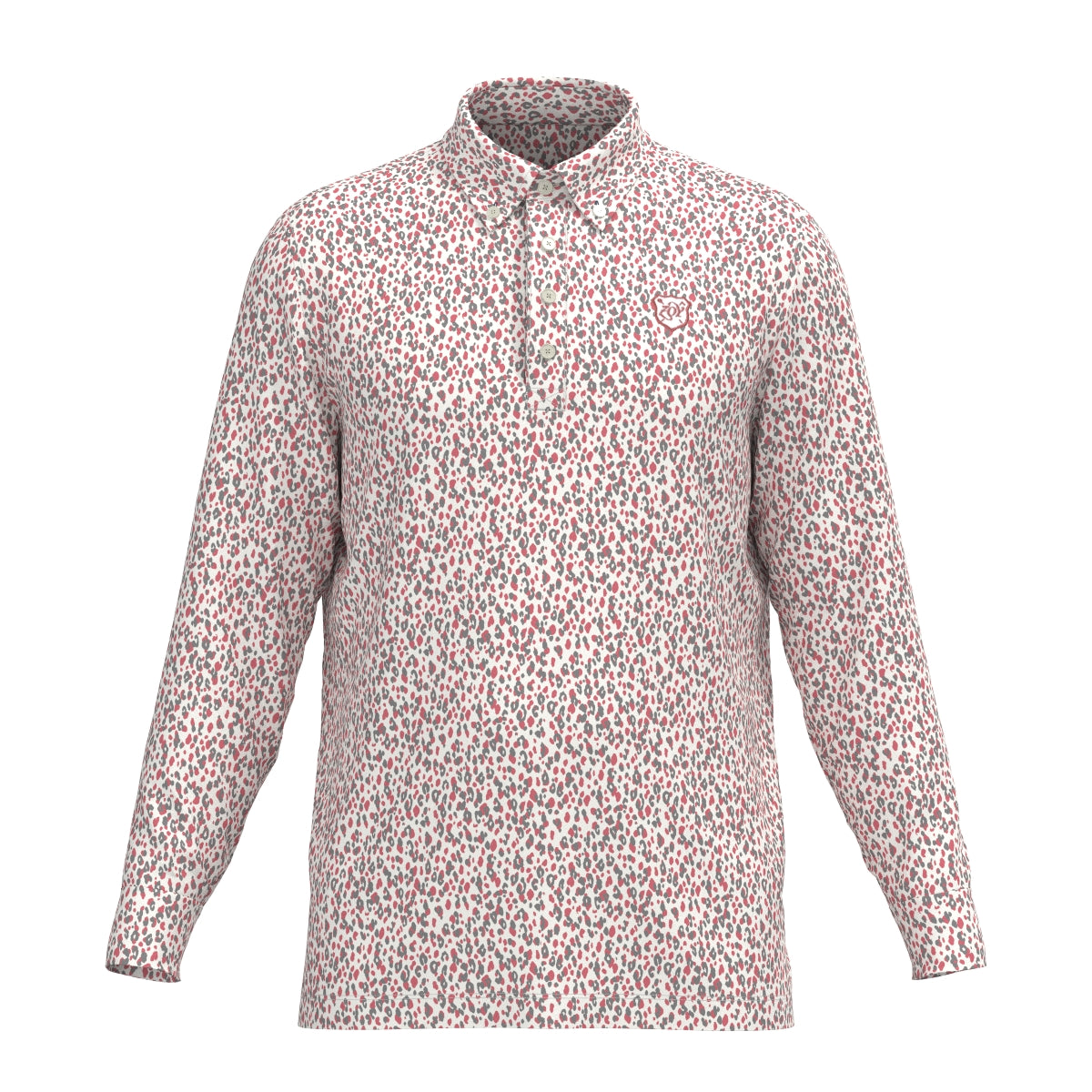 Men's Leopard Print Long Sleeve Shirt, Pink, 071444029