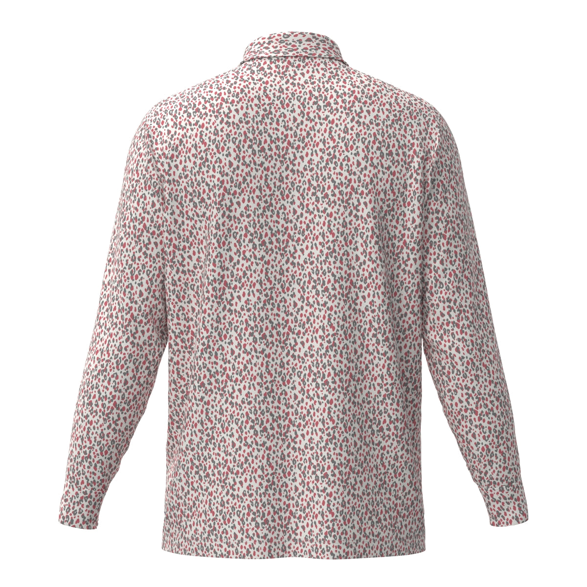 Men's Leopard Print Long Sleeve Shirt, Pink, 071444029