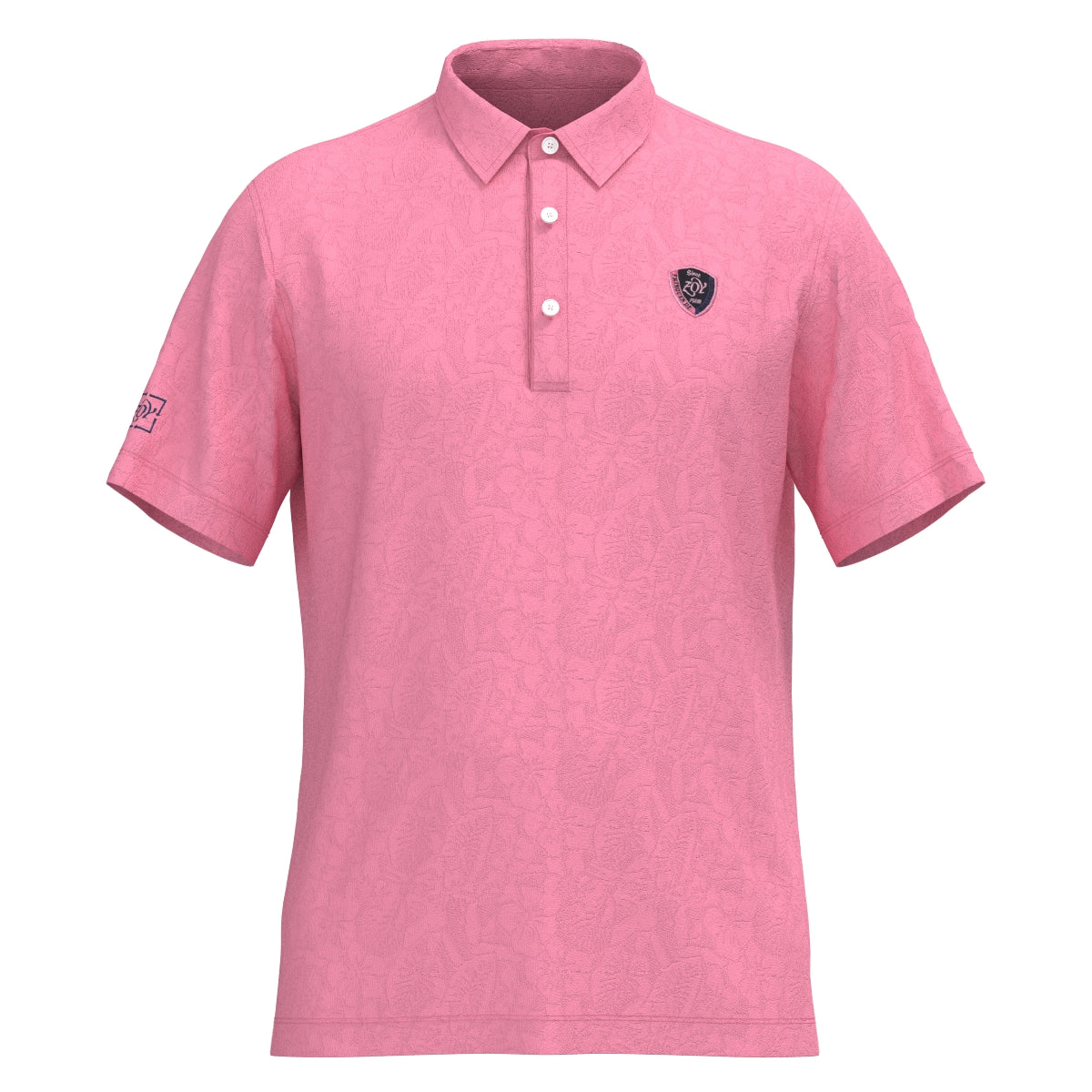 Men's Recycled Poly Flower Lynx Short Sleeve Shirt, Pink