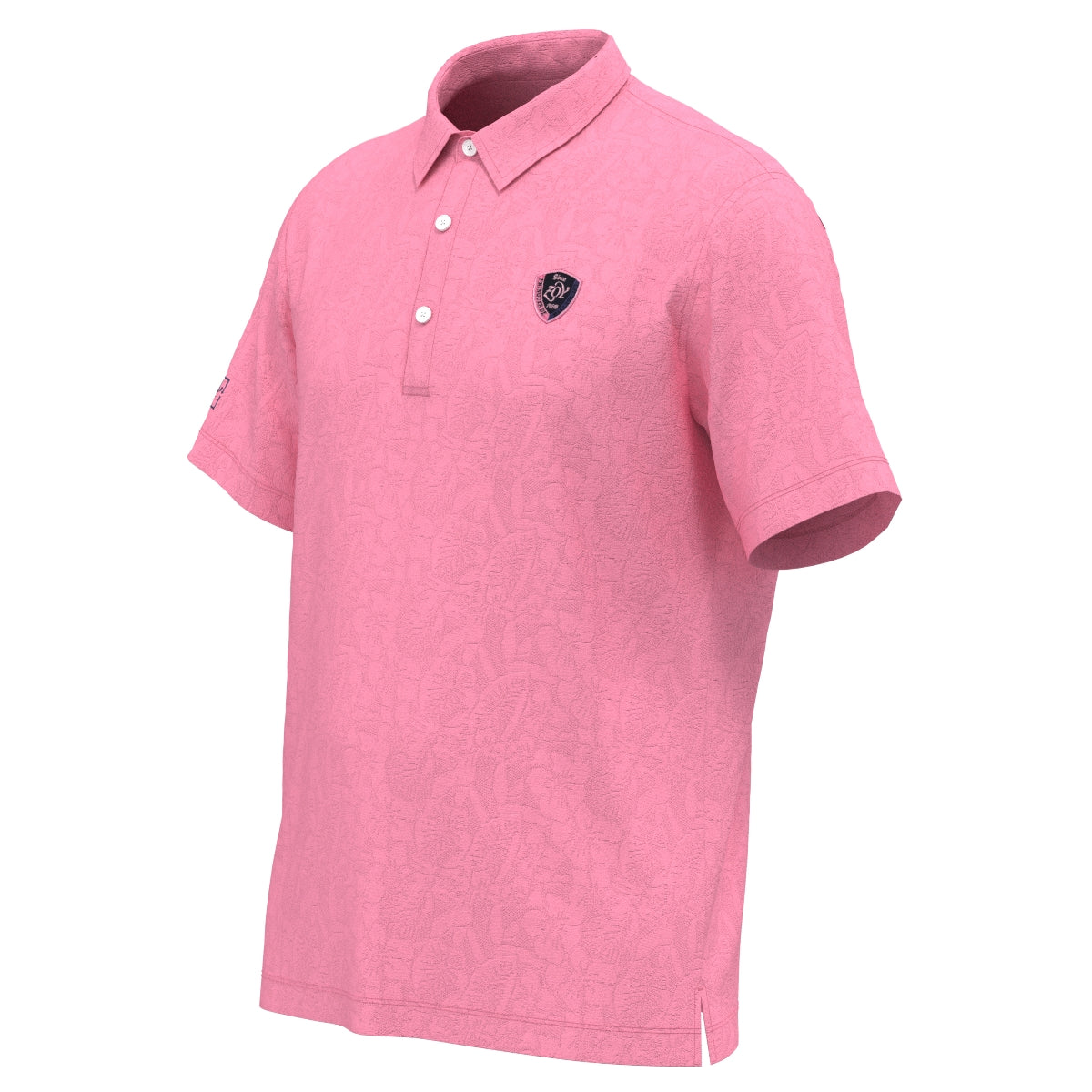 Men's Recycled Poly Flower Lynx Short Sleeve Shirt, Pink