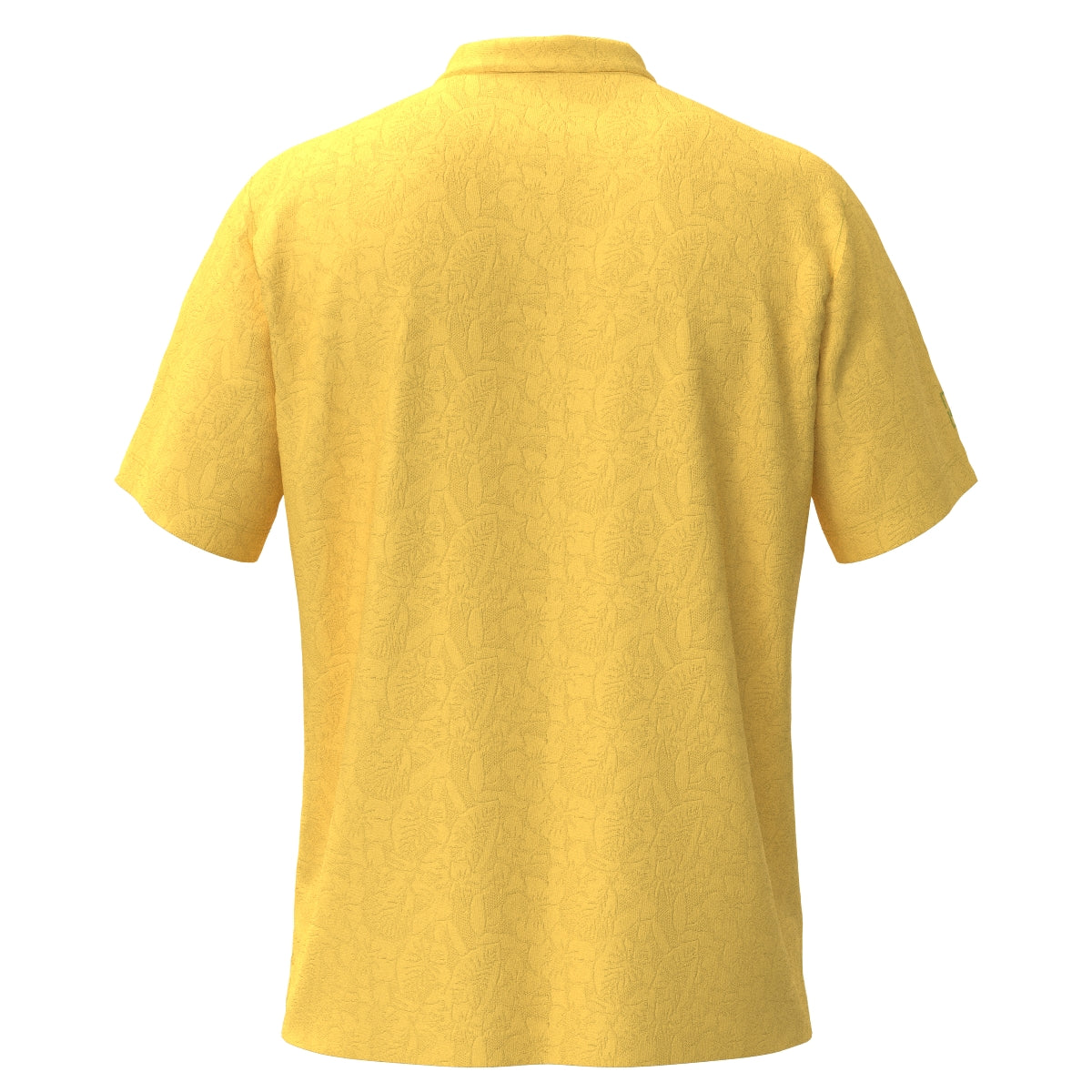 Men's Recycled Poly Flower Lynx Short Sleeve Shirt in Banana Yellow