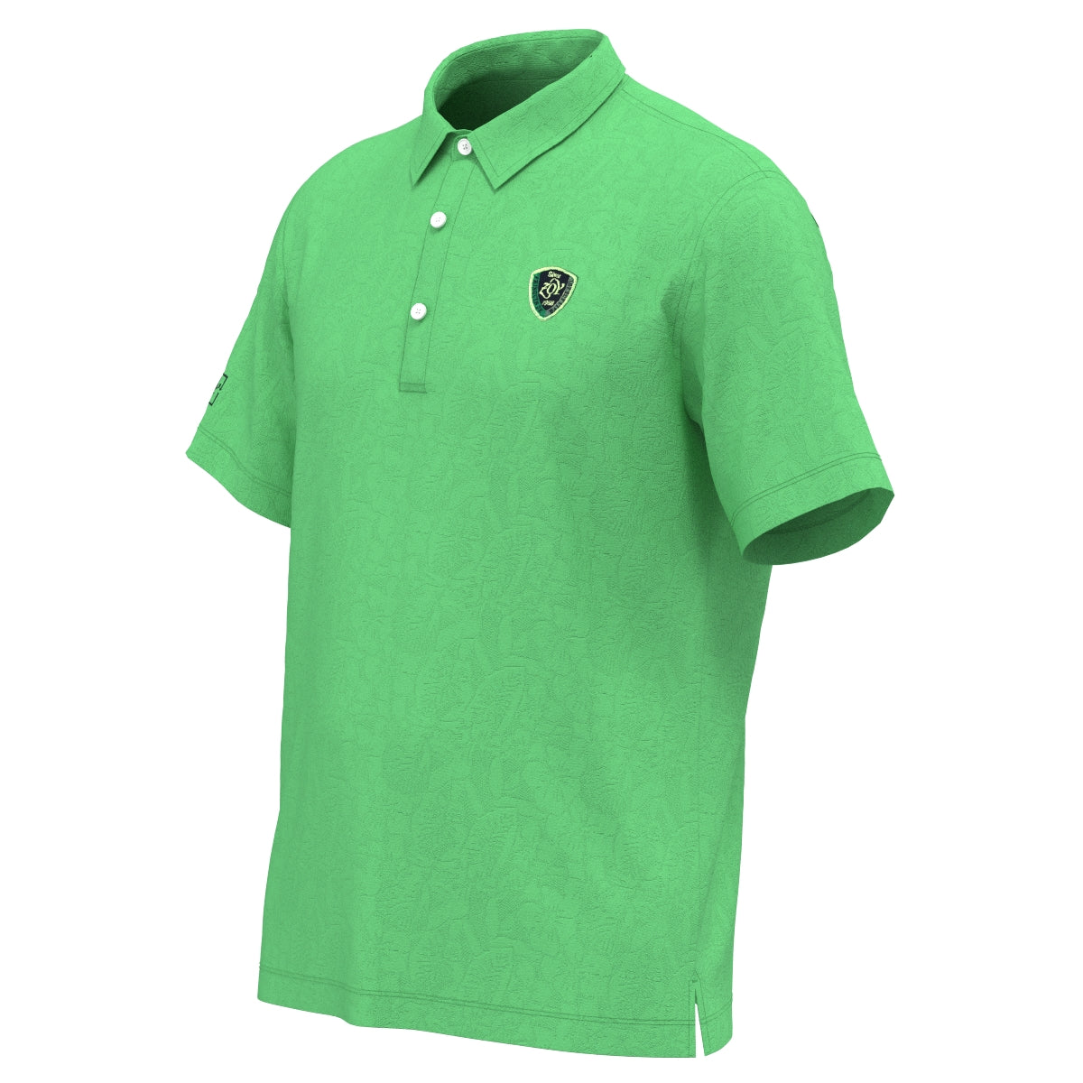 Men's Recycled Poly Flower Lynx Short Sleeve Shirt, Green