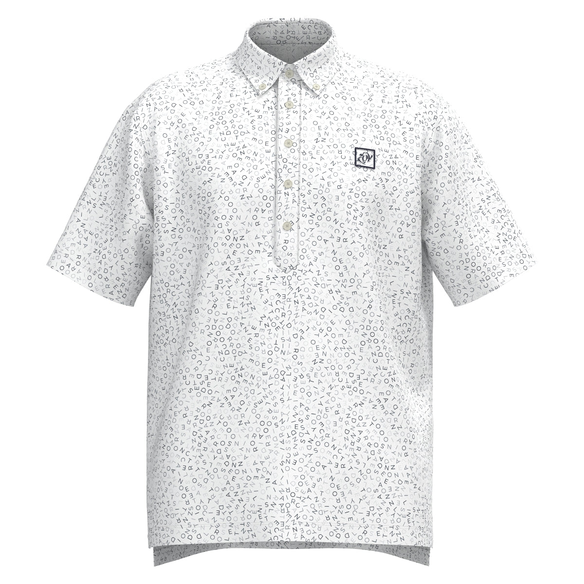 MEN フラグメントロゴプリント 半袖シャツ ホワイト