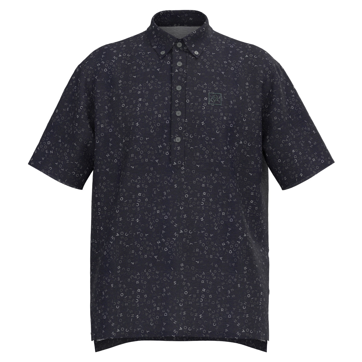 Men's Fragment Logo Print Short Sleeve Shirt, Navy