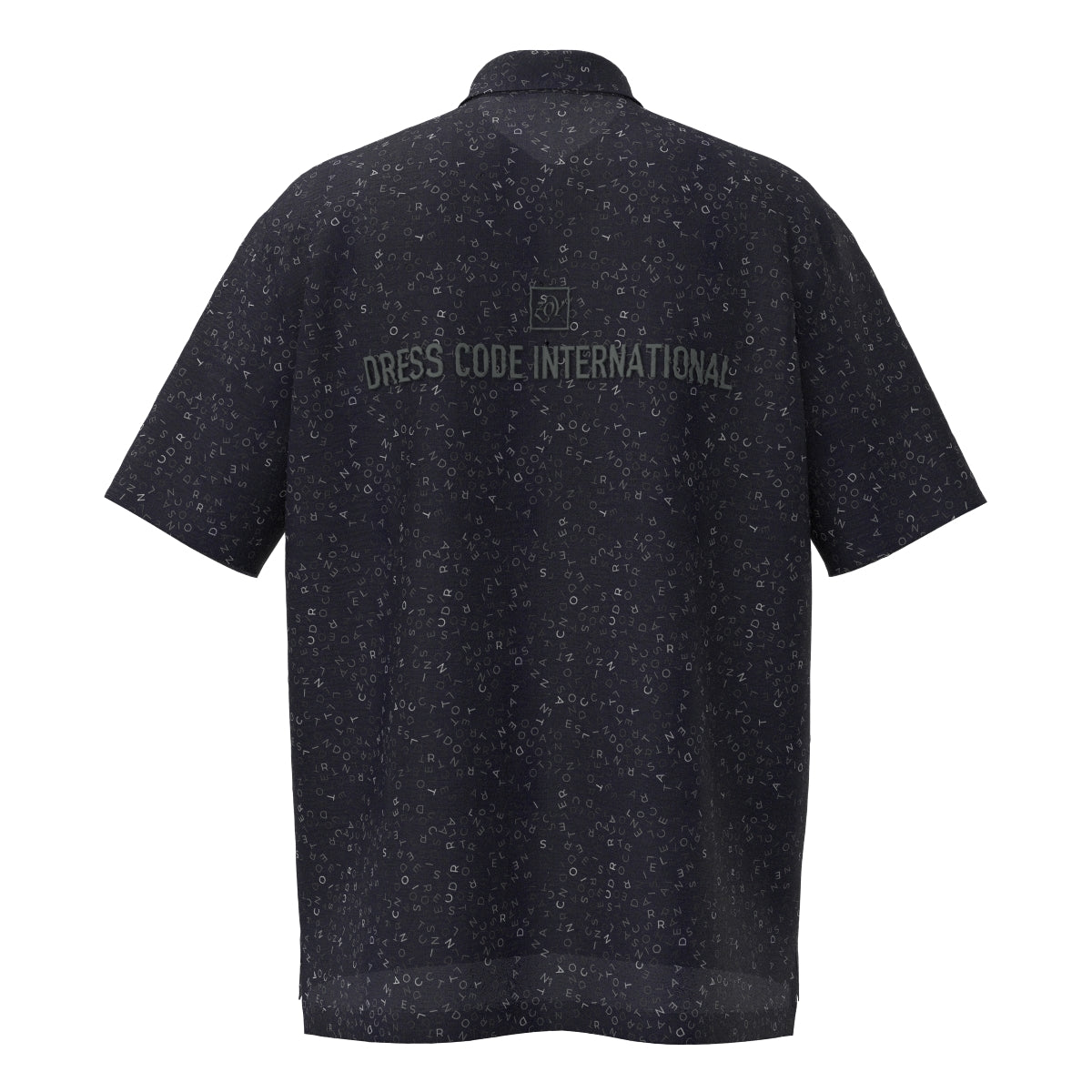 Men's Fragment Logo Print Short Sleeve Shirt, Navy