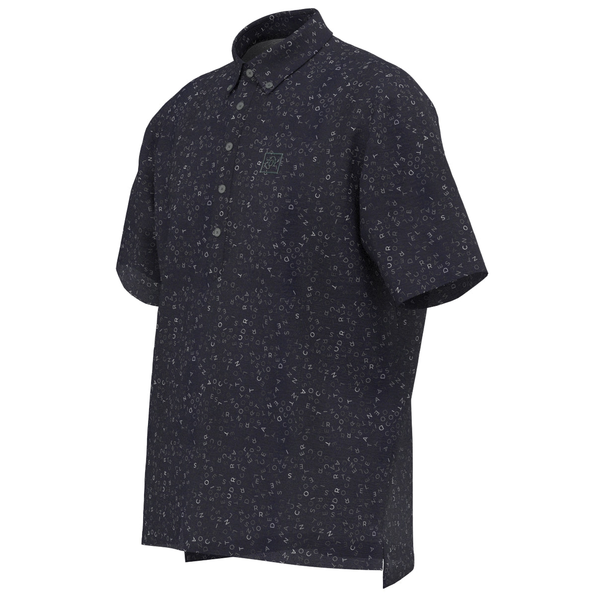 Men's Fragment Logo Print Short Sleeve Shirt, Navy