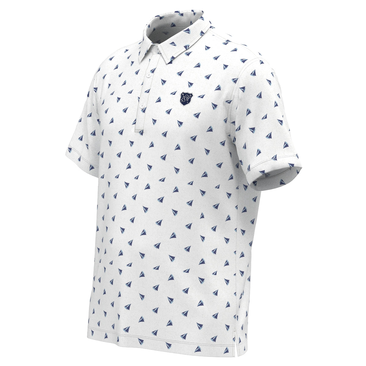 Men's Yacht Print Short Sleeve Shirt White