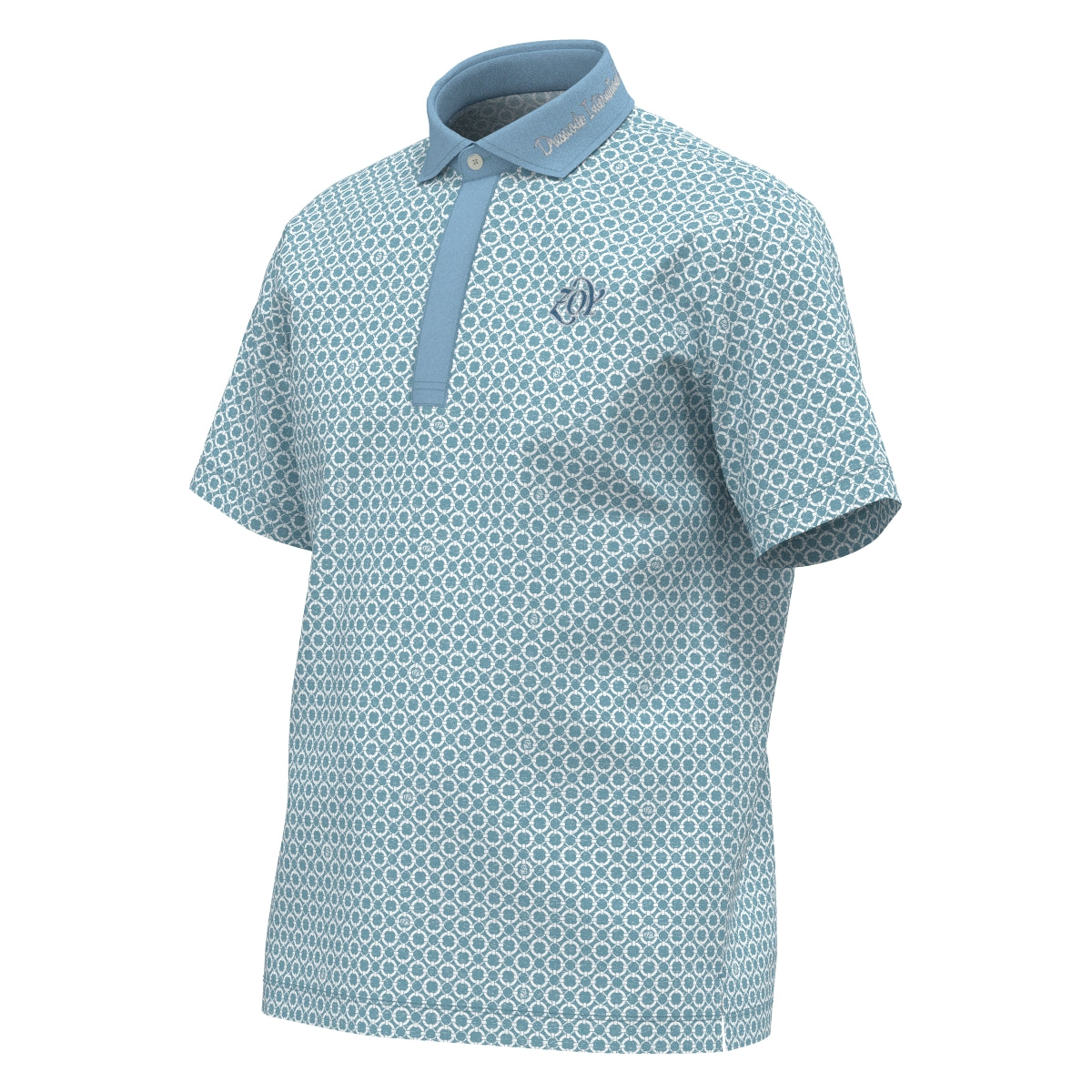 Men's Floating Ring Print Short Sleeve Shirt in Sky Blue