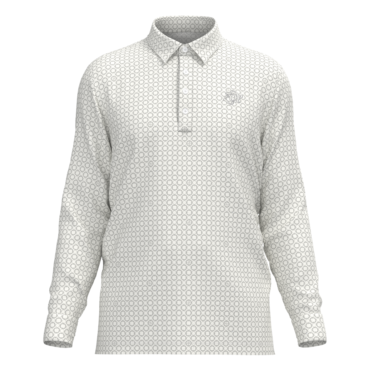 MEN フロートリングプリント 長袖シャツ ホワイト