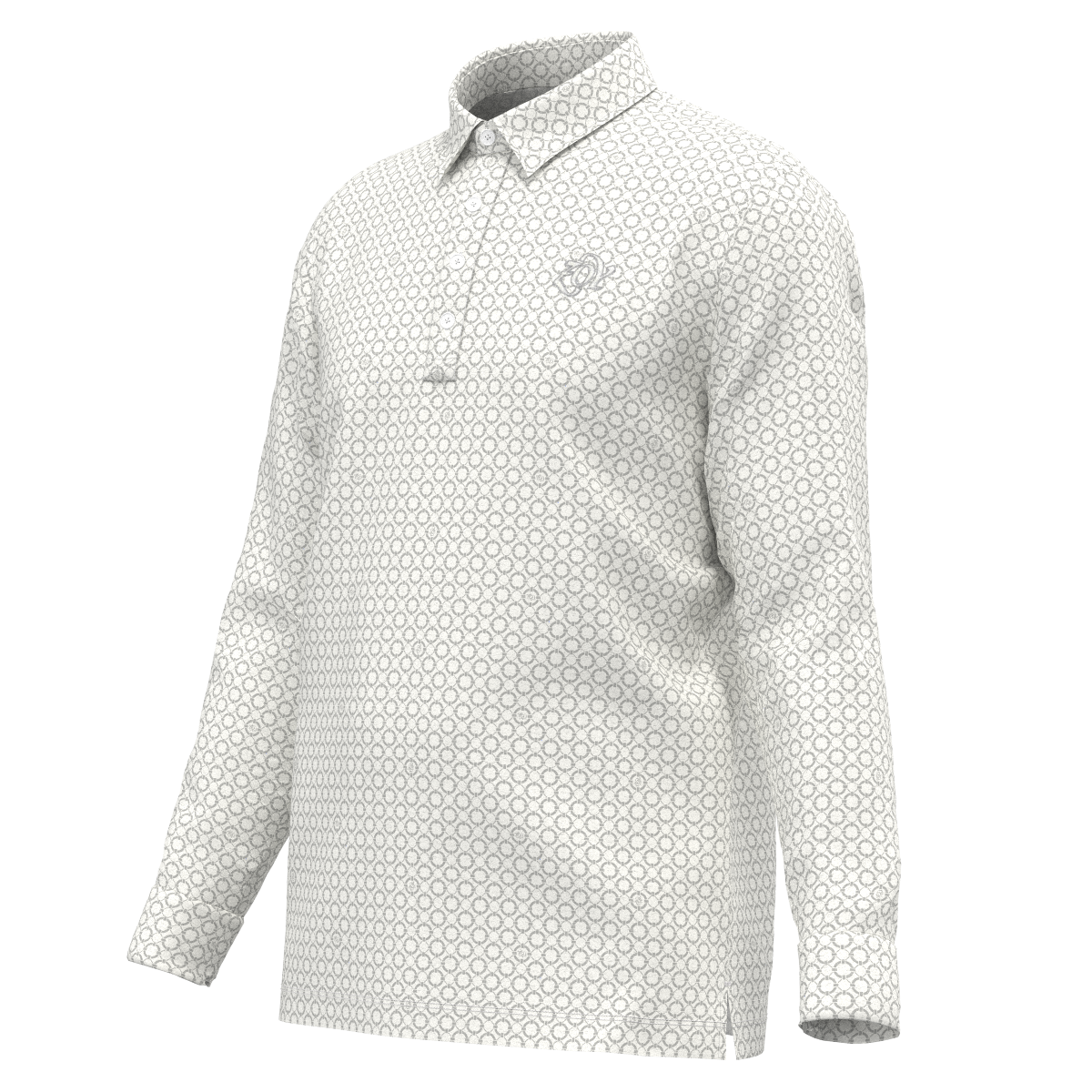 MEN フロートリングプリント 長袖シャツ ホワイト
