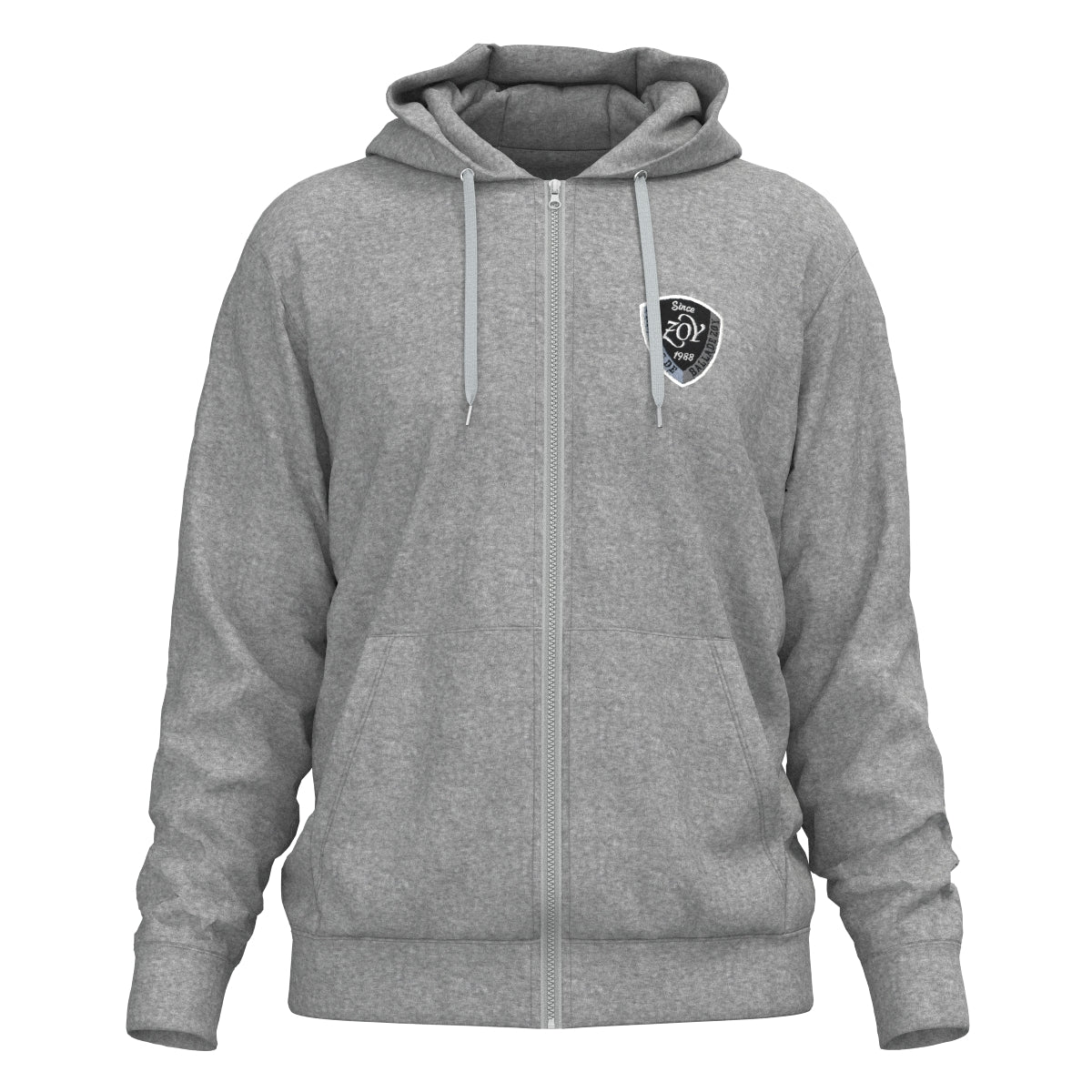 Men's Melange Organic Cotton Tile Zip Hoodie in Gray