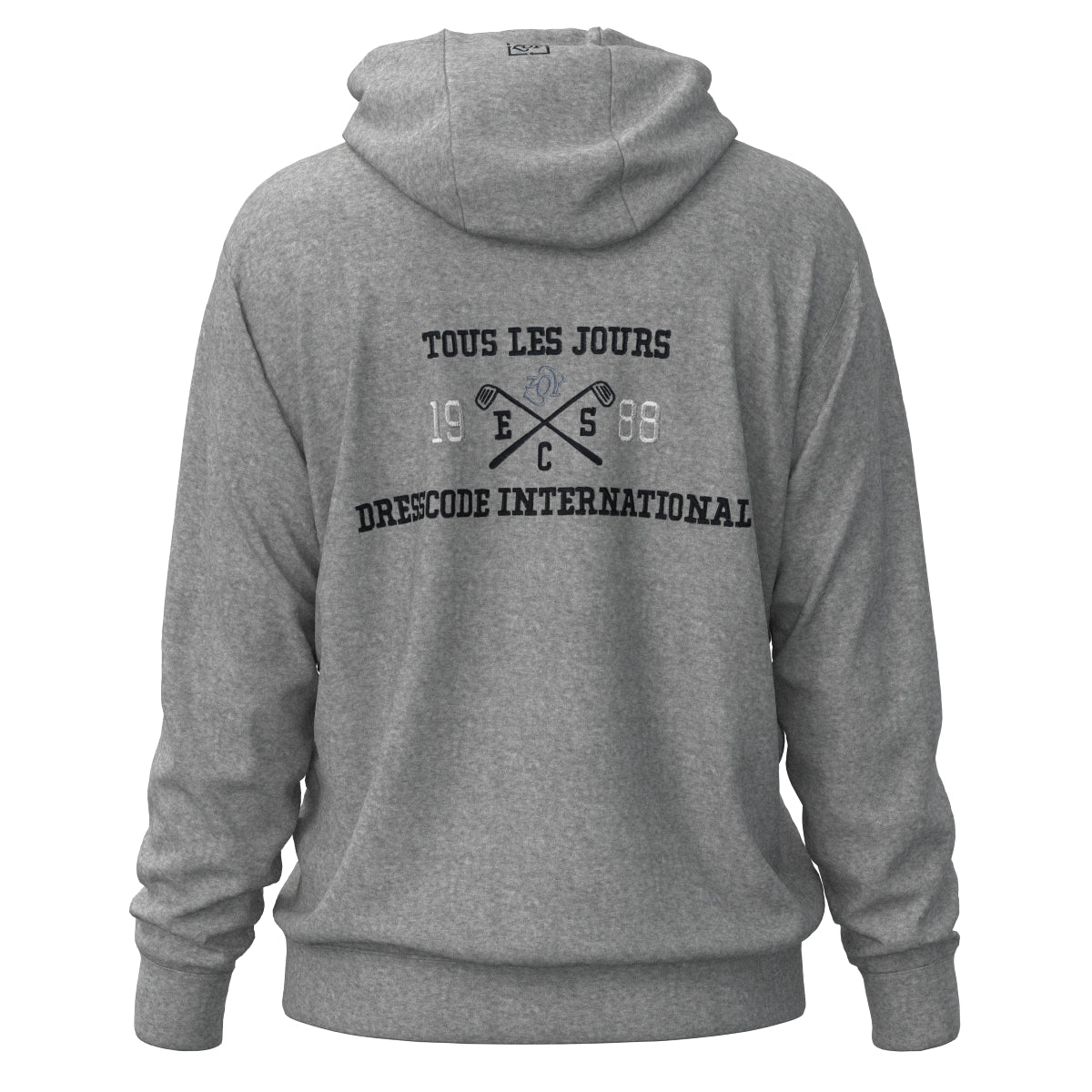 Men's Melange Organic Cotton Tile Zip Hoodie in Gray