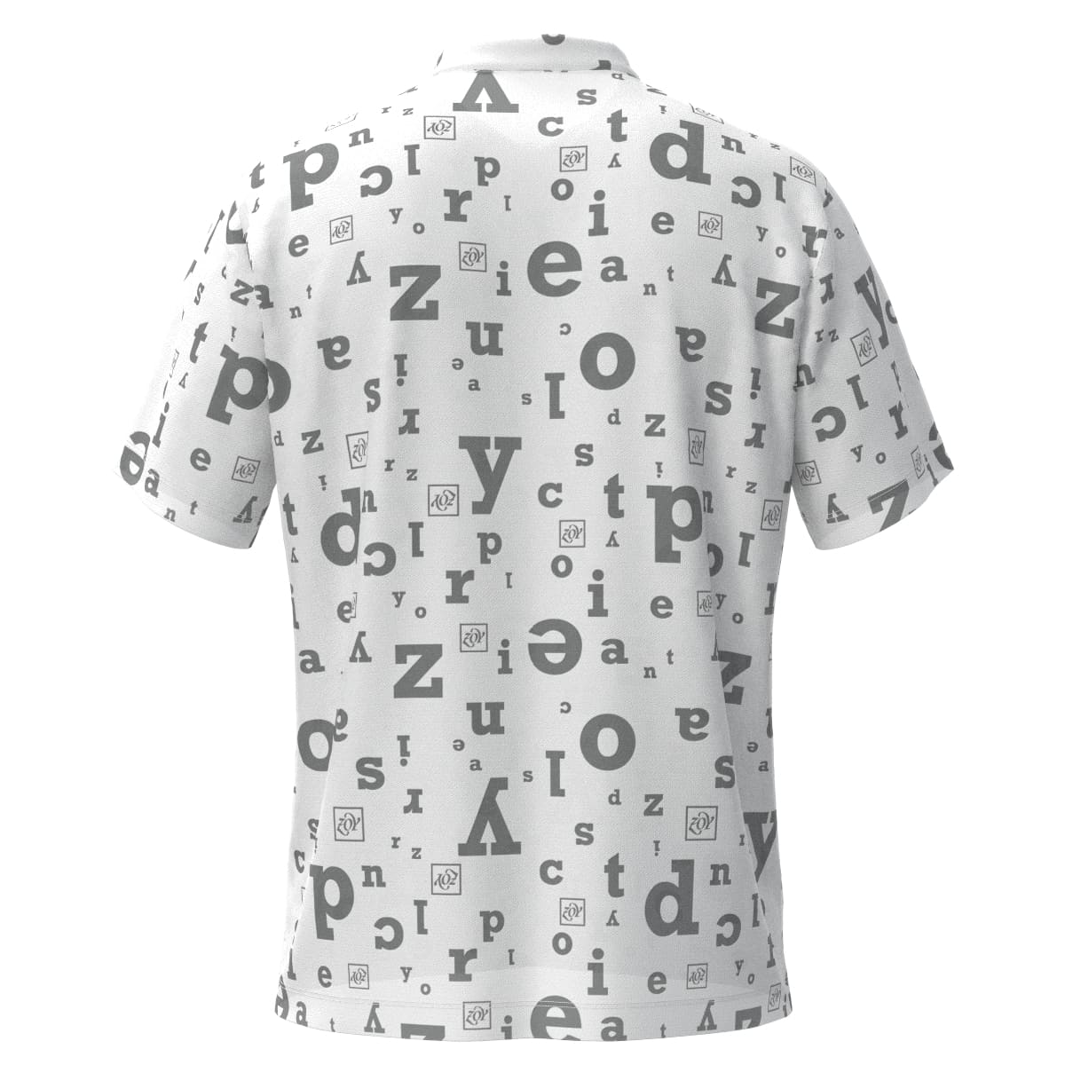 Men's Alphabet Print Short Sleeve Shirt White