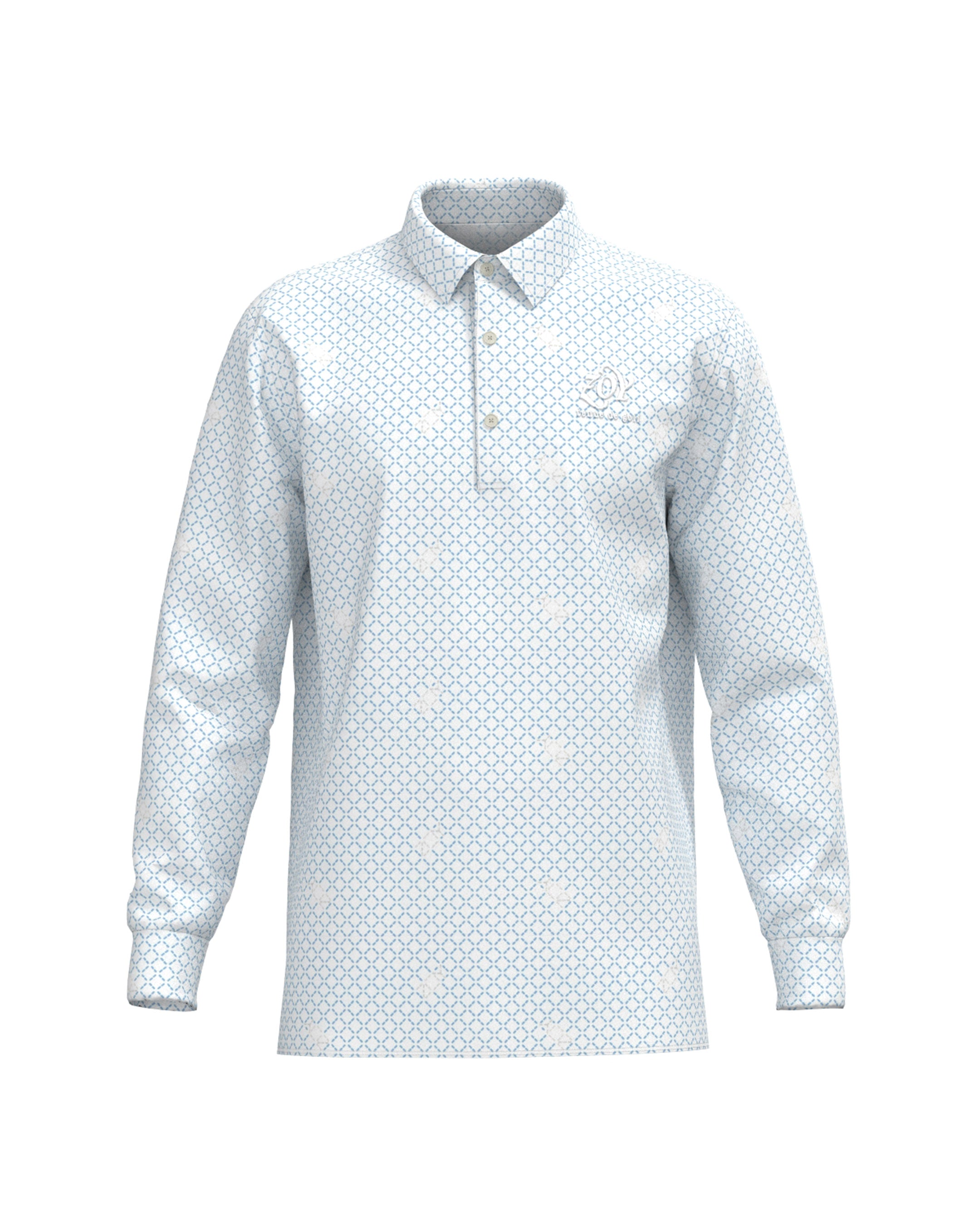 MEN ステッチメッシュPT 長袖シャツ ホワイト