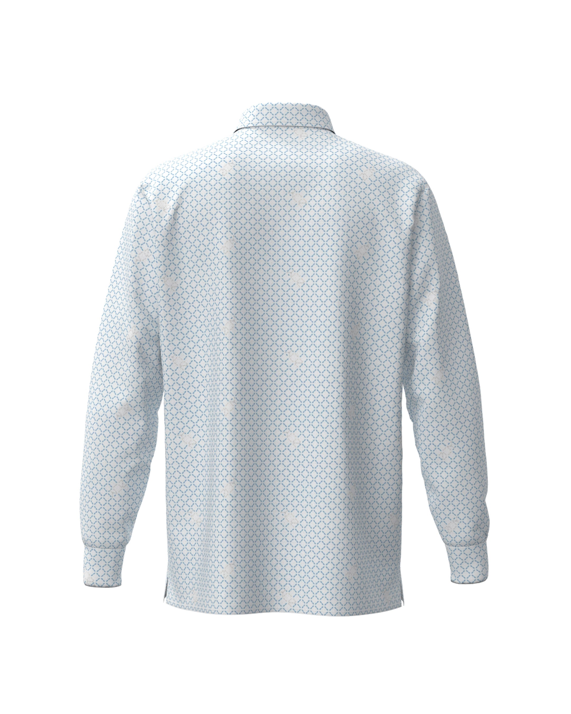 MEN ステッチメッシュPT 長袖シャツ ホワイト