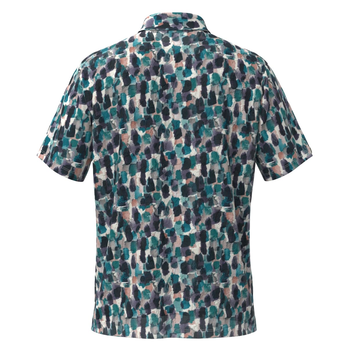 Men's Marble Bits Print Short Sleeve Shirt, Green