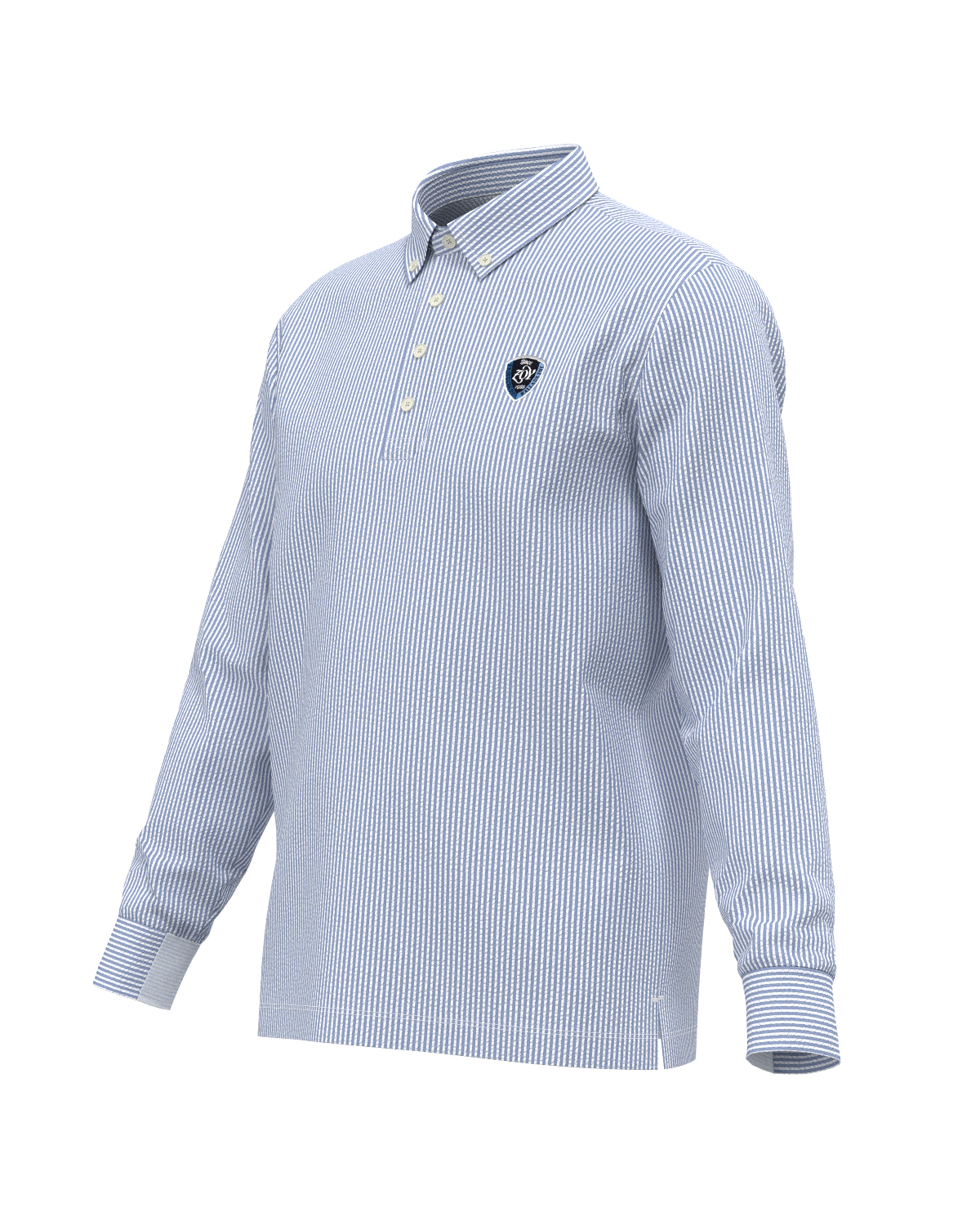 MEN プレミアムサッカージャージー 長袖シャツ ブルー