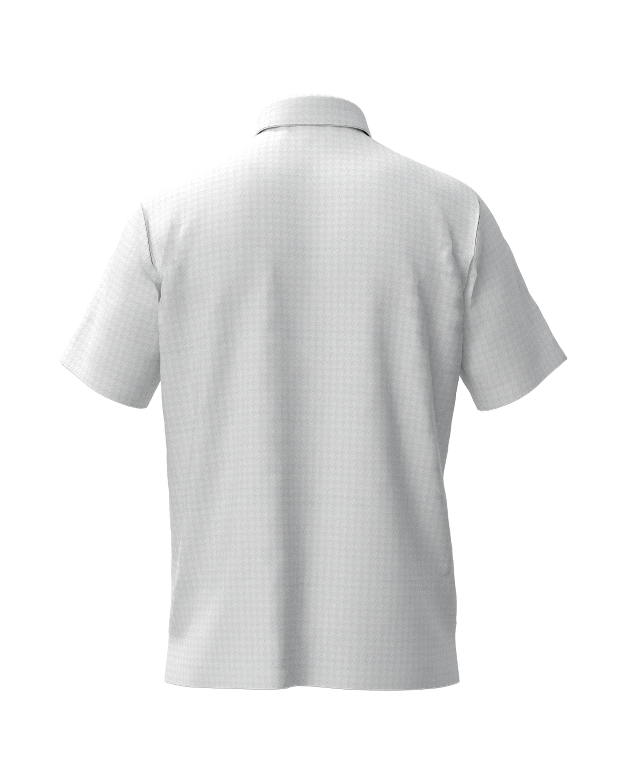 MEN HGJQニット千鳥 半袖シャツ ホワイト