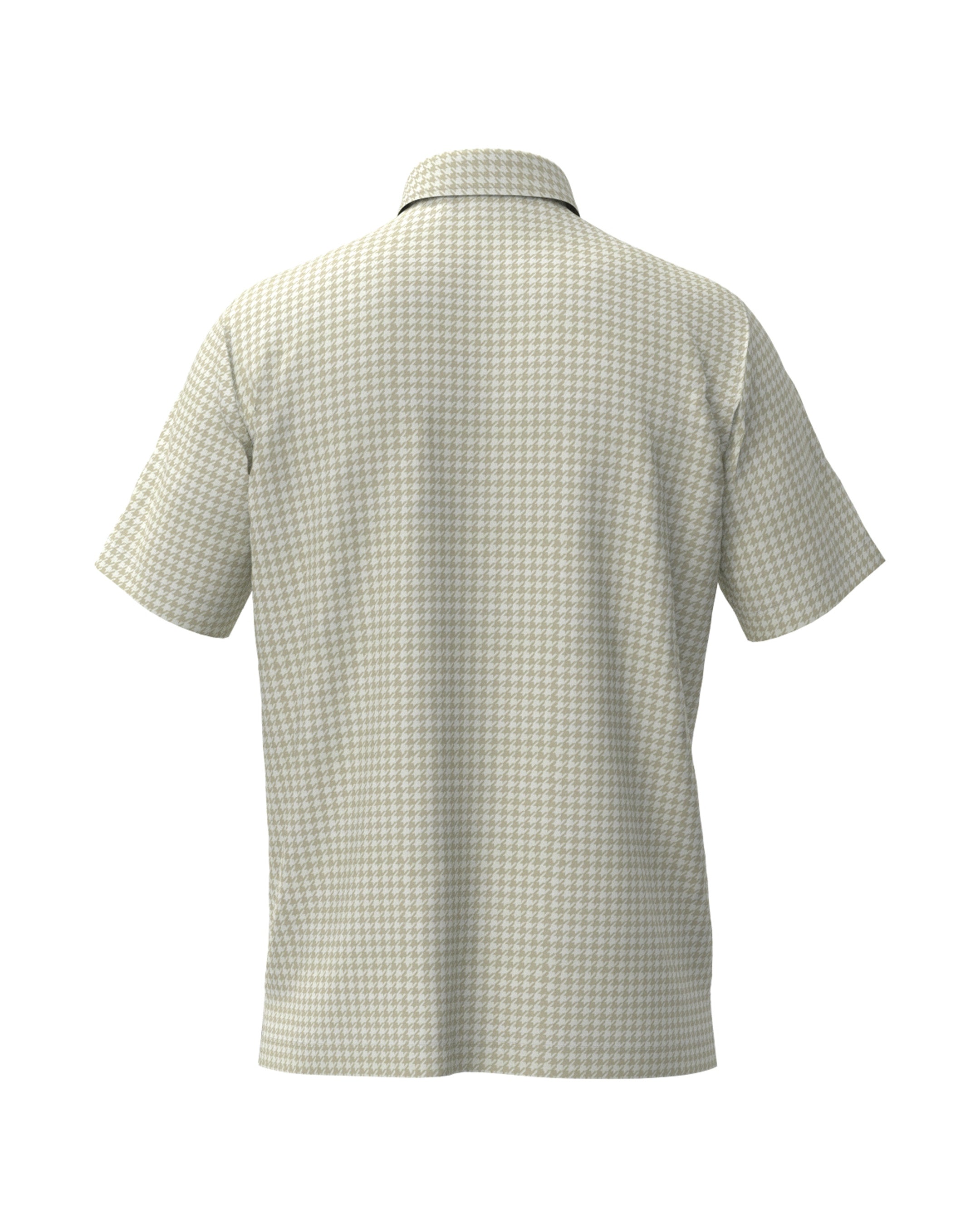 MEN HGJQニット千鳥 半袖シャツ ベージュ