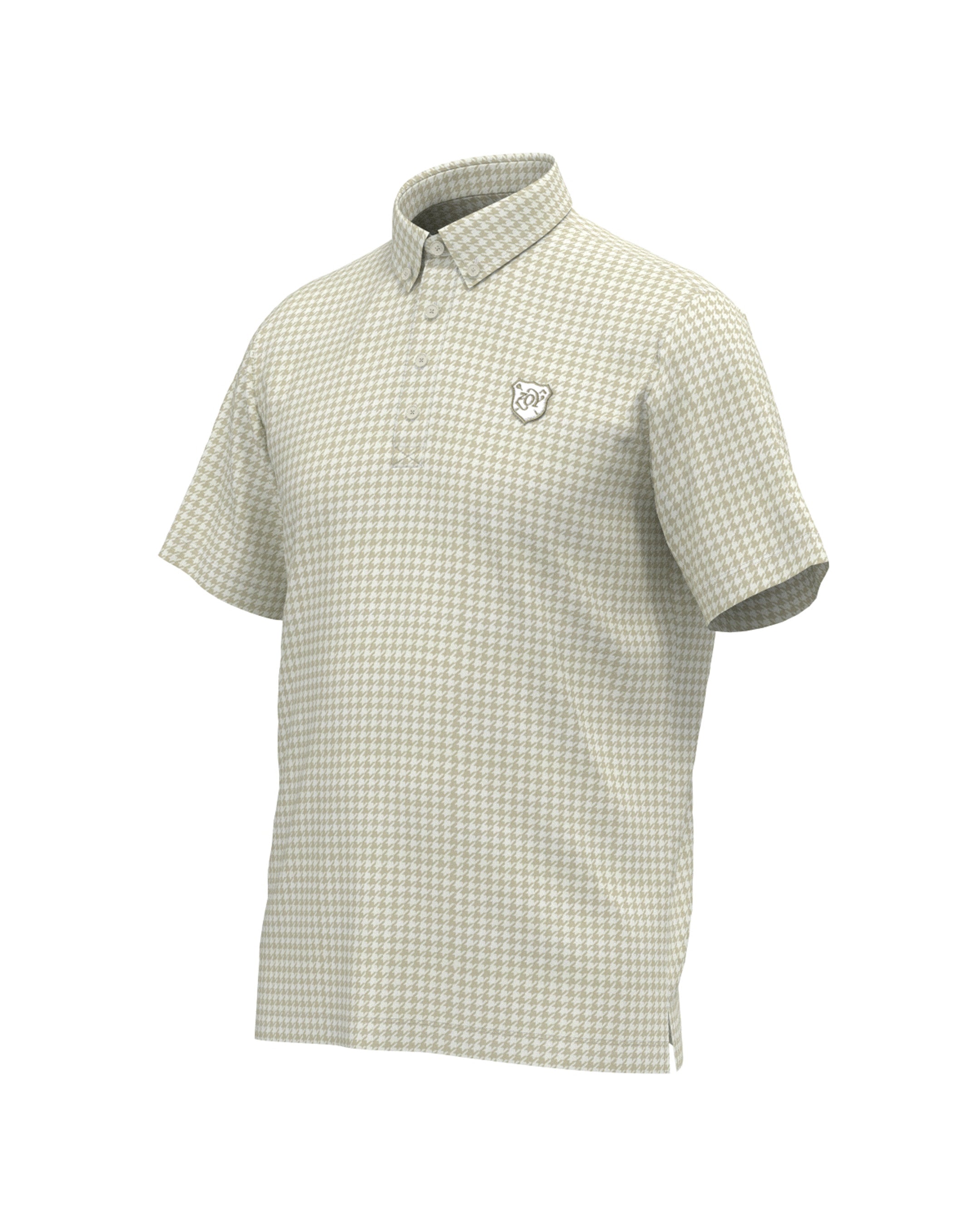 MEN HGJQニット千鳥 半袖シャツ ベージュ