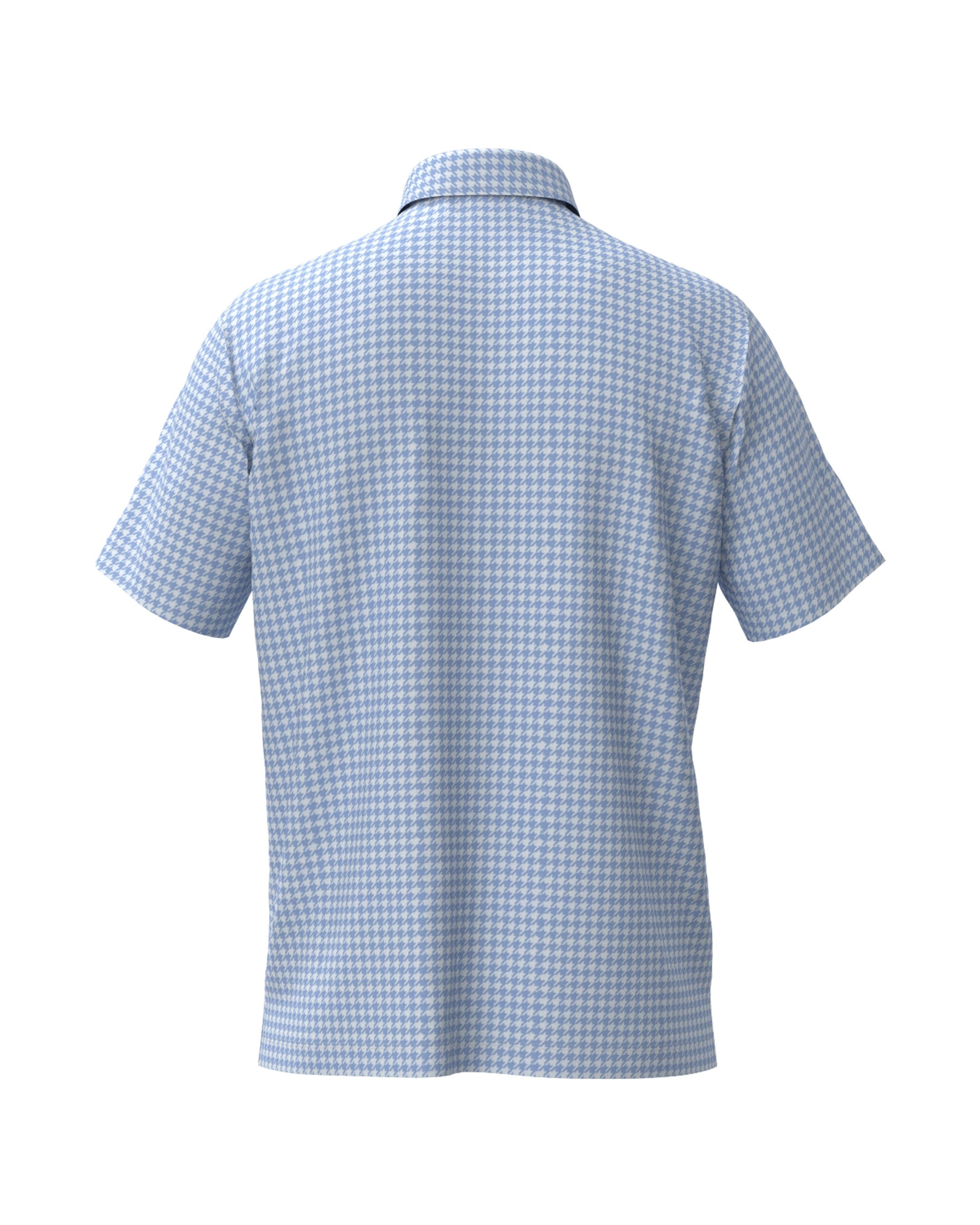 MEN HGJQニット千鳥 半袖シャツ ブルー
