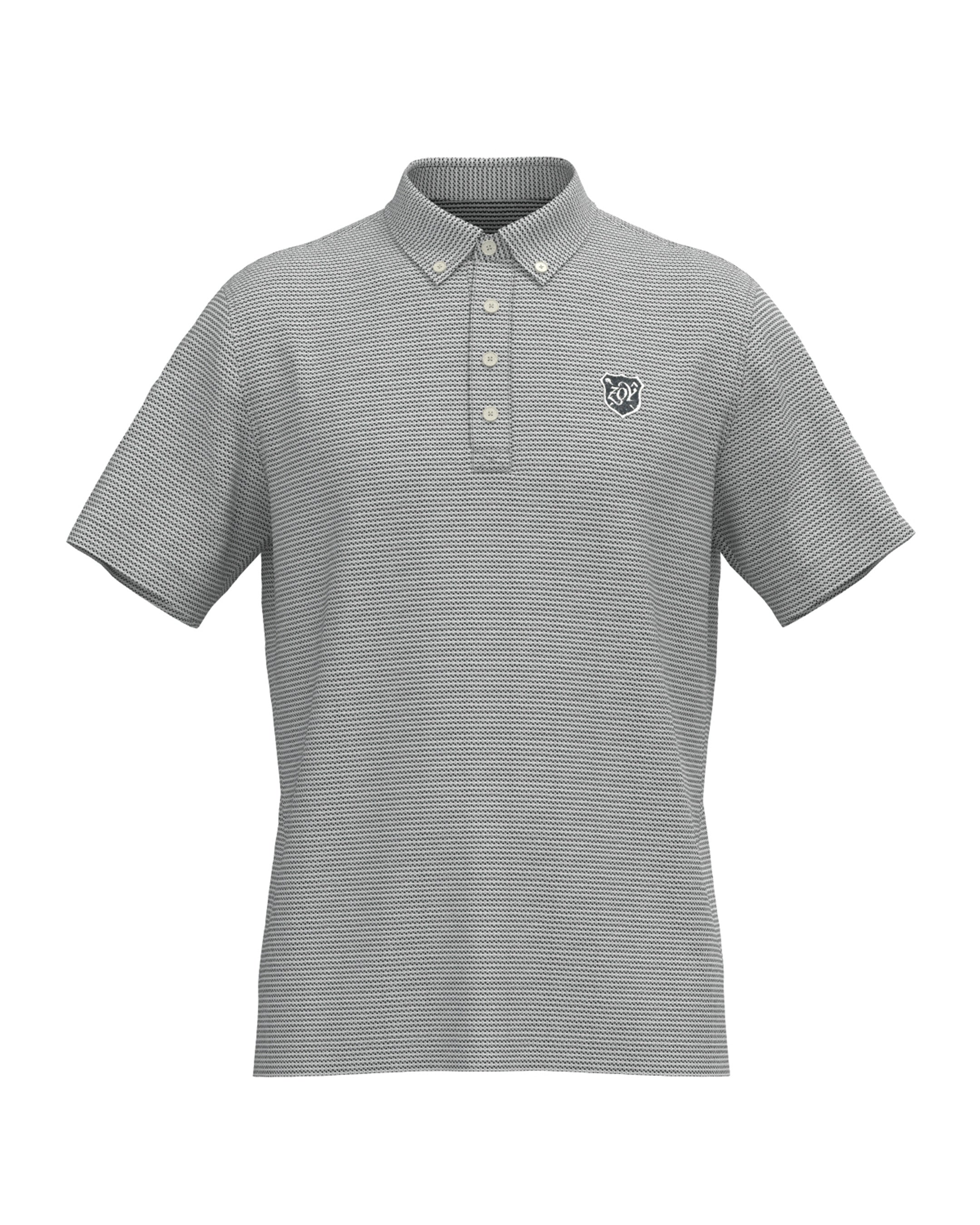 MEN COOLMAXハニカムボーダー 半袖シャツ グレー