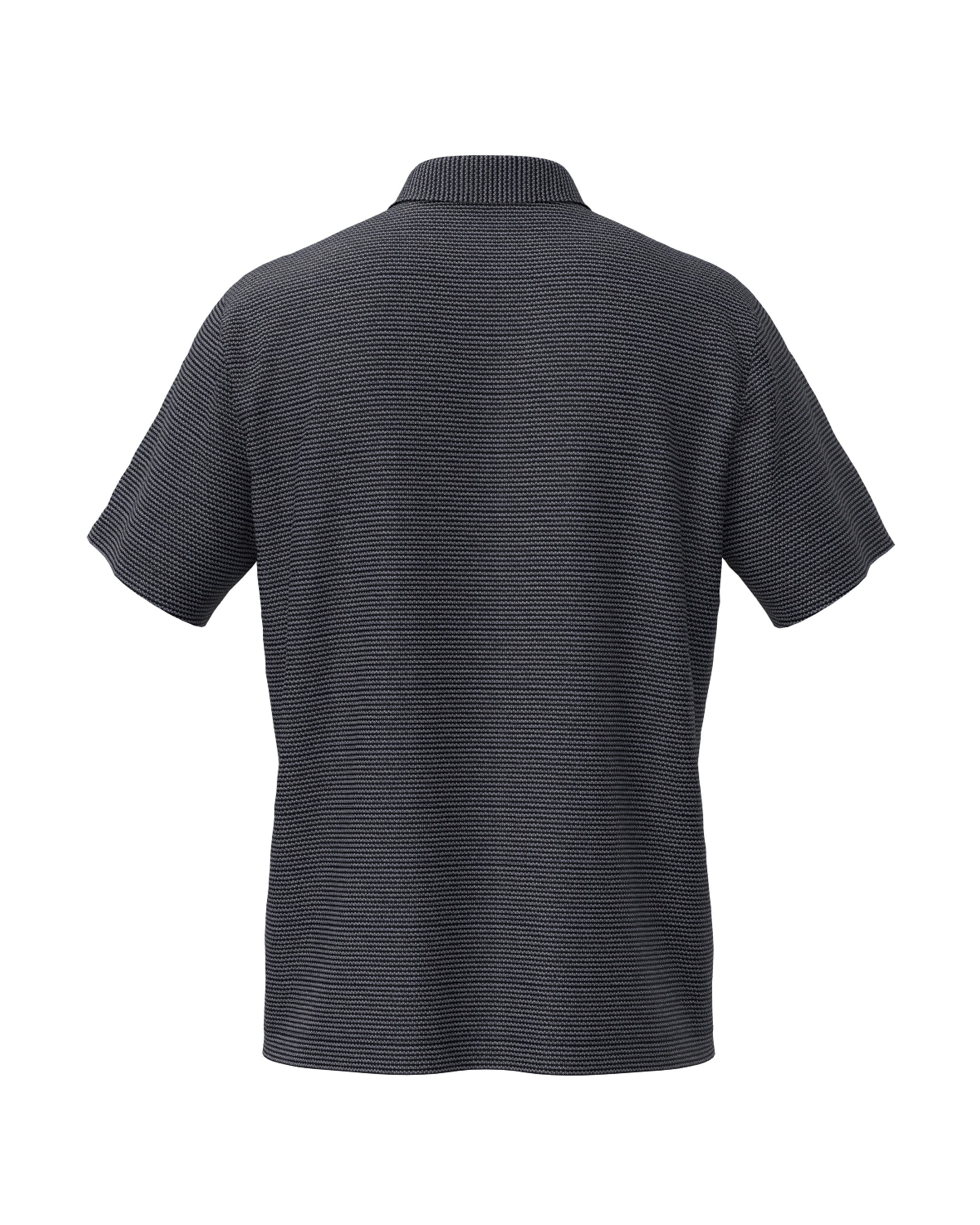 MEN COOLMAXハニカムボーダー 半袖シャツ ネイビー