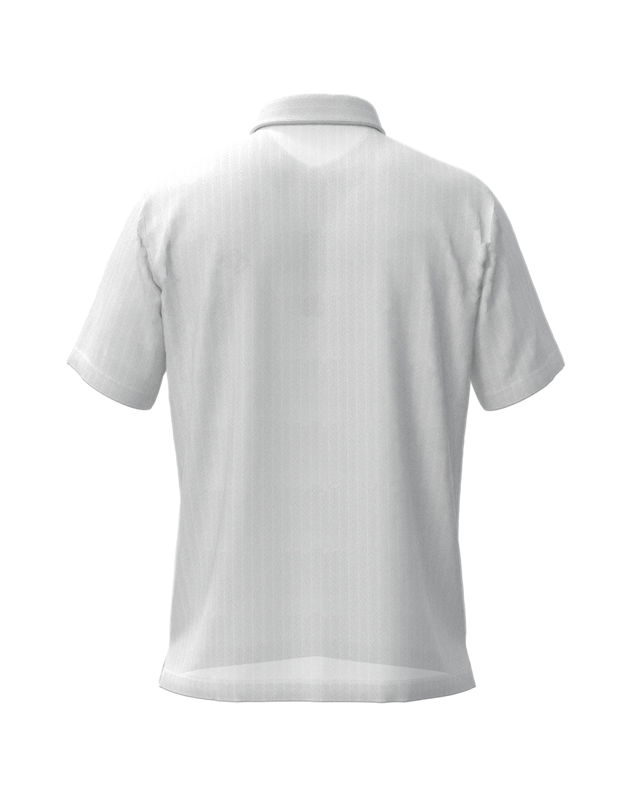 MEN サッカージャガードニット半袖シャツ ホワイト