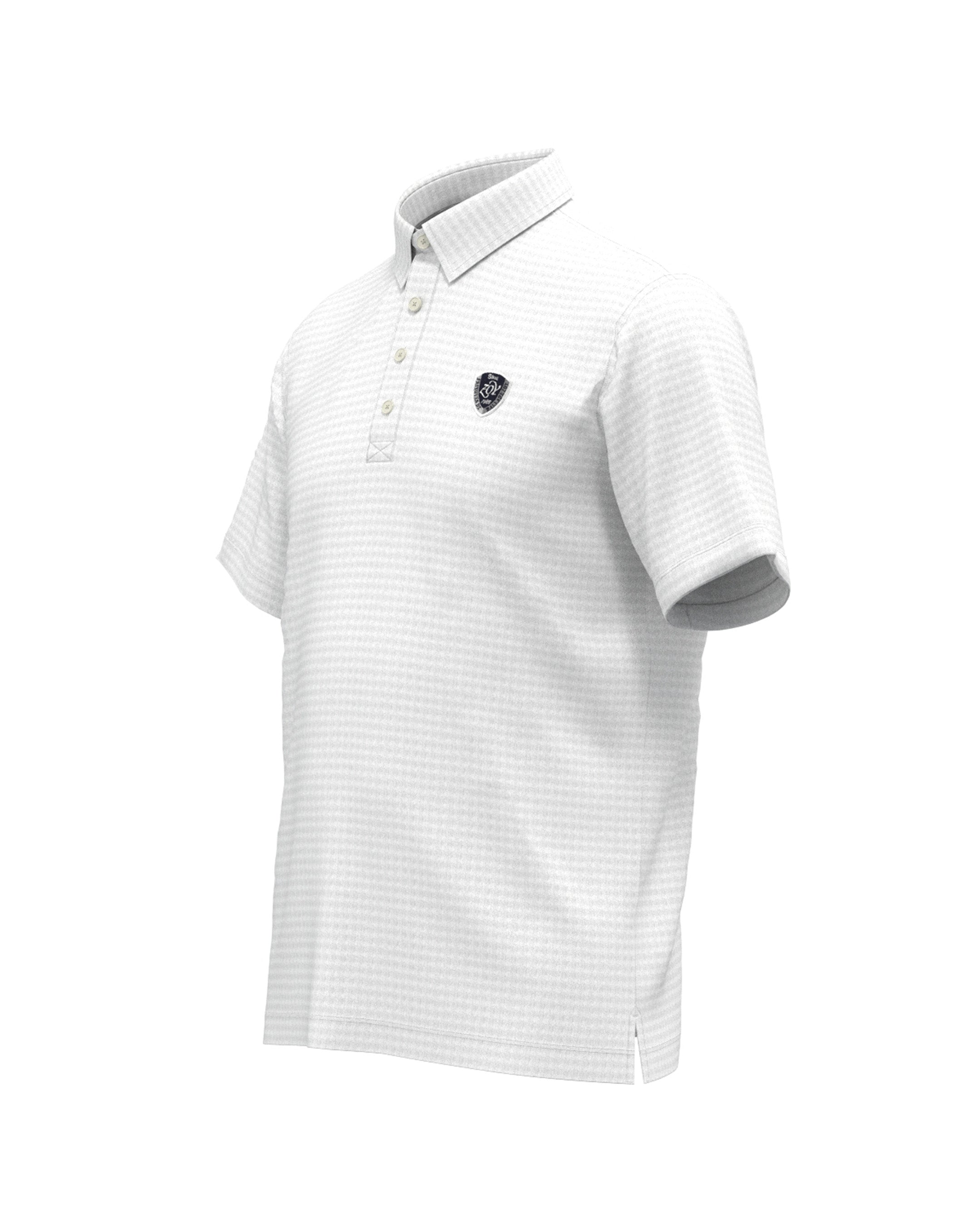 MEN HGJQニットギンガム 半袖シャツ ホワイト