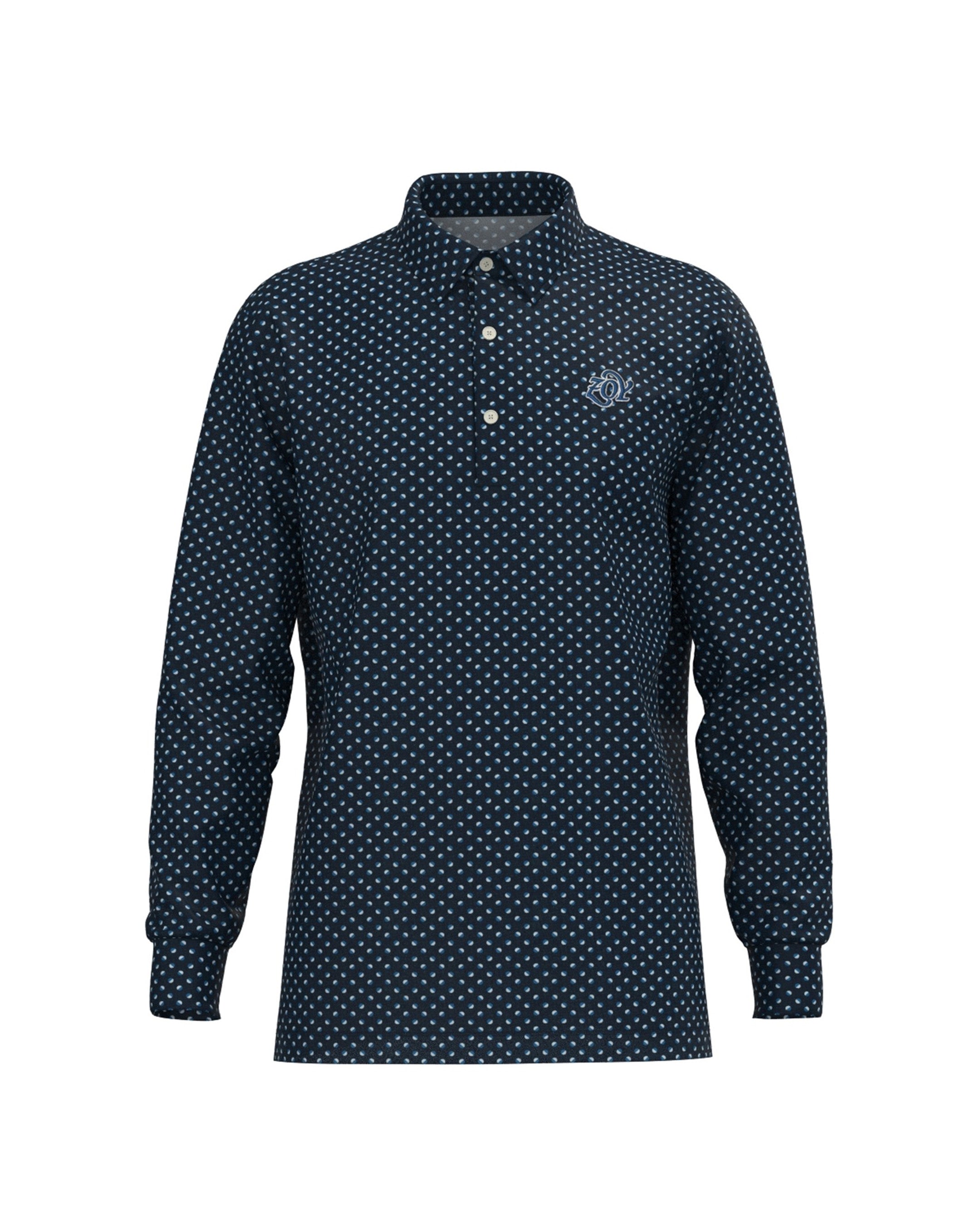 MEN カラードッツPT 長袖シャツ ネイビー