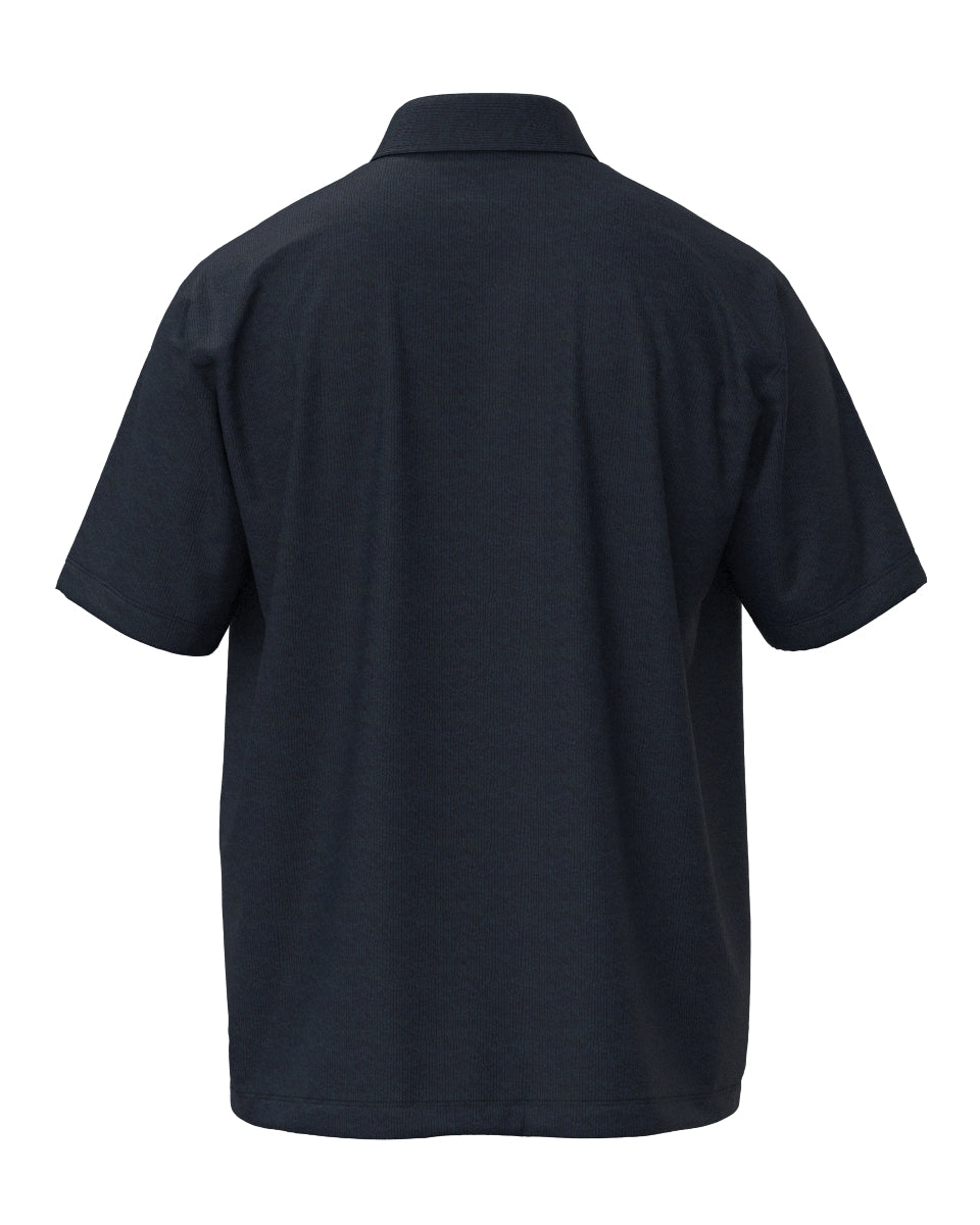 MEN ピケワッシャー2WAY 半袖シャツ ネイビー