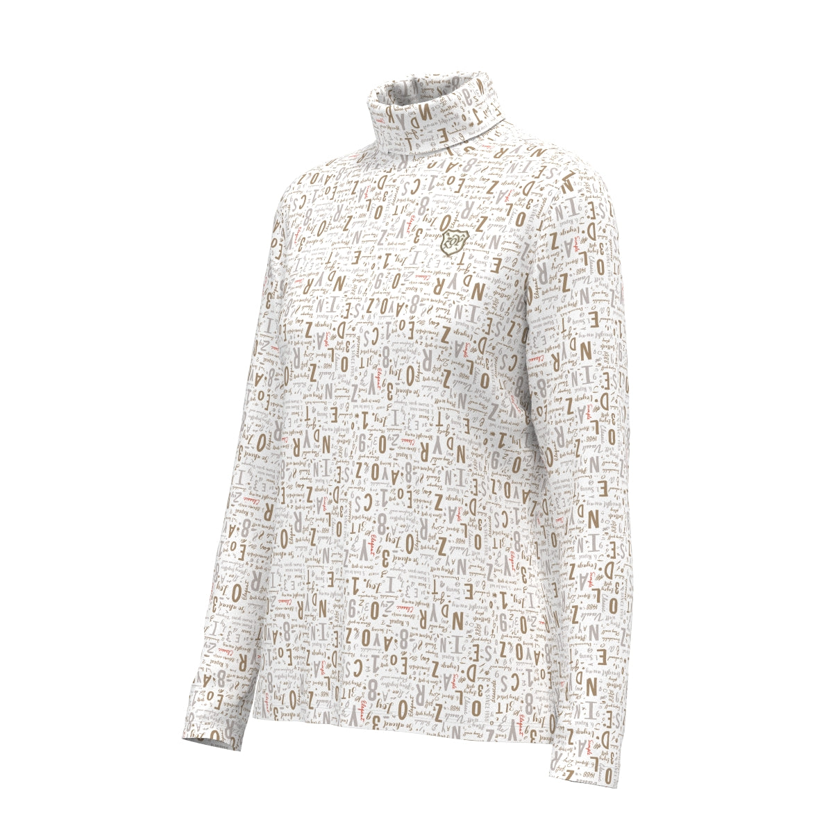 WOMEN タイポグラフィプリント 長袖シャツ ベージュ