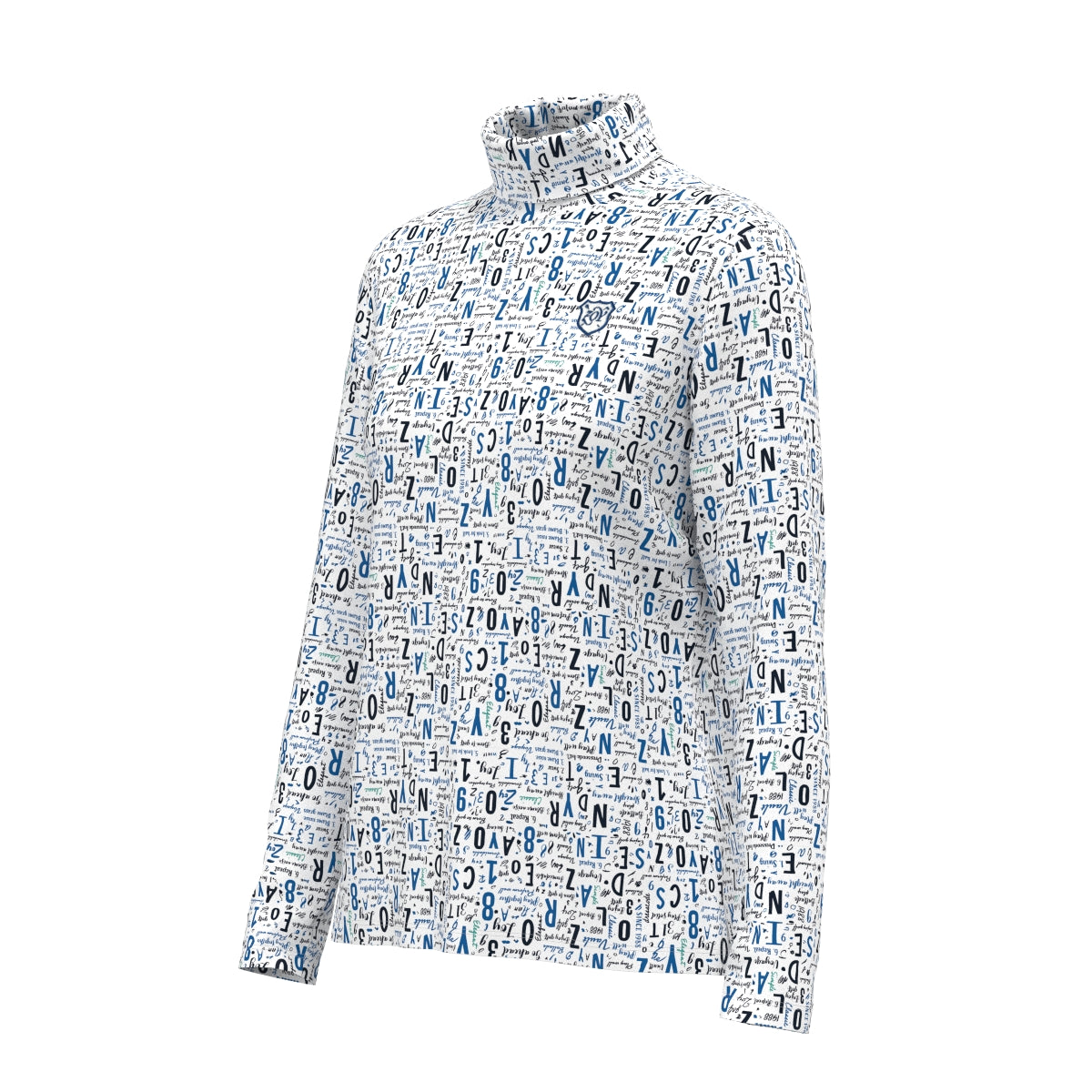 WOMEN タイポグラフィプリント 長袖シャツ スレイトブルー