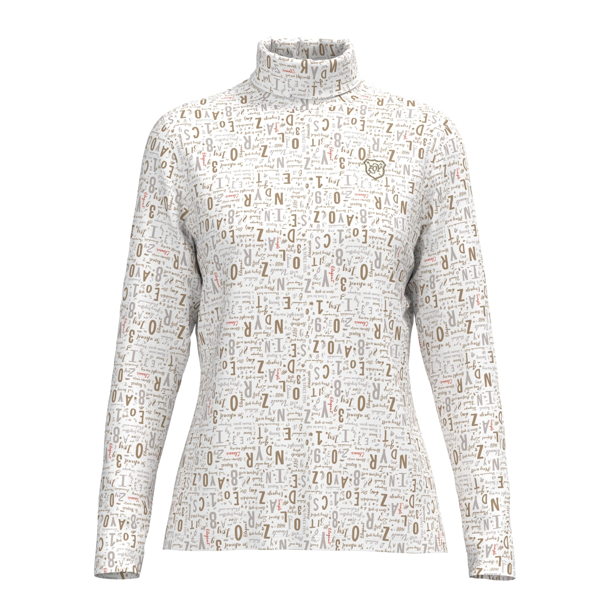 WOMEN タイポグラフィプリント 長袖シャツ ベージュ