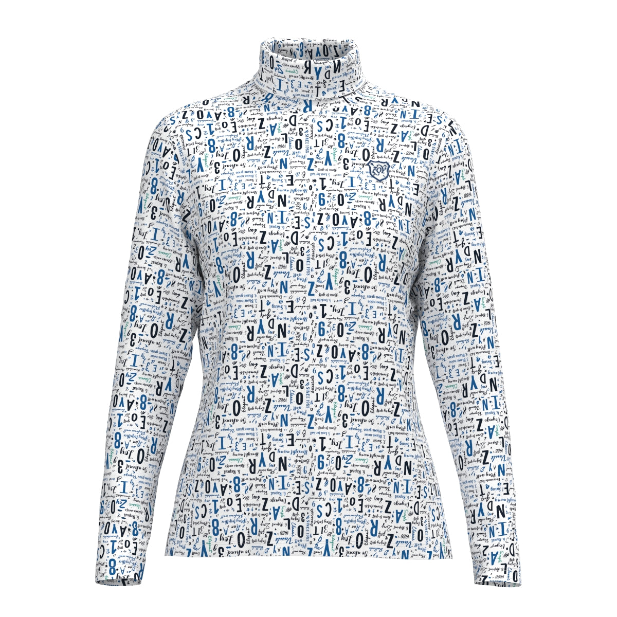 WOMEN タイポグラフィプリント 長袖シャツ スレイトブルー