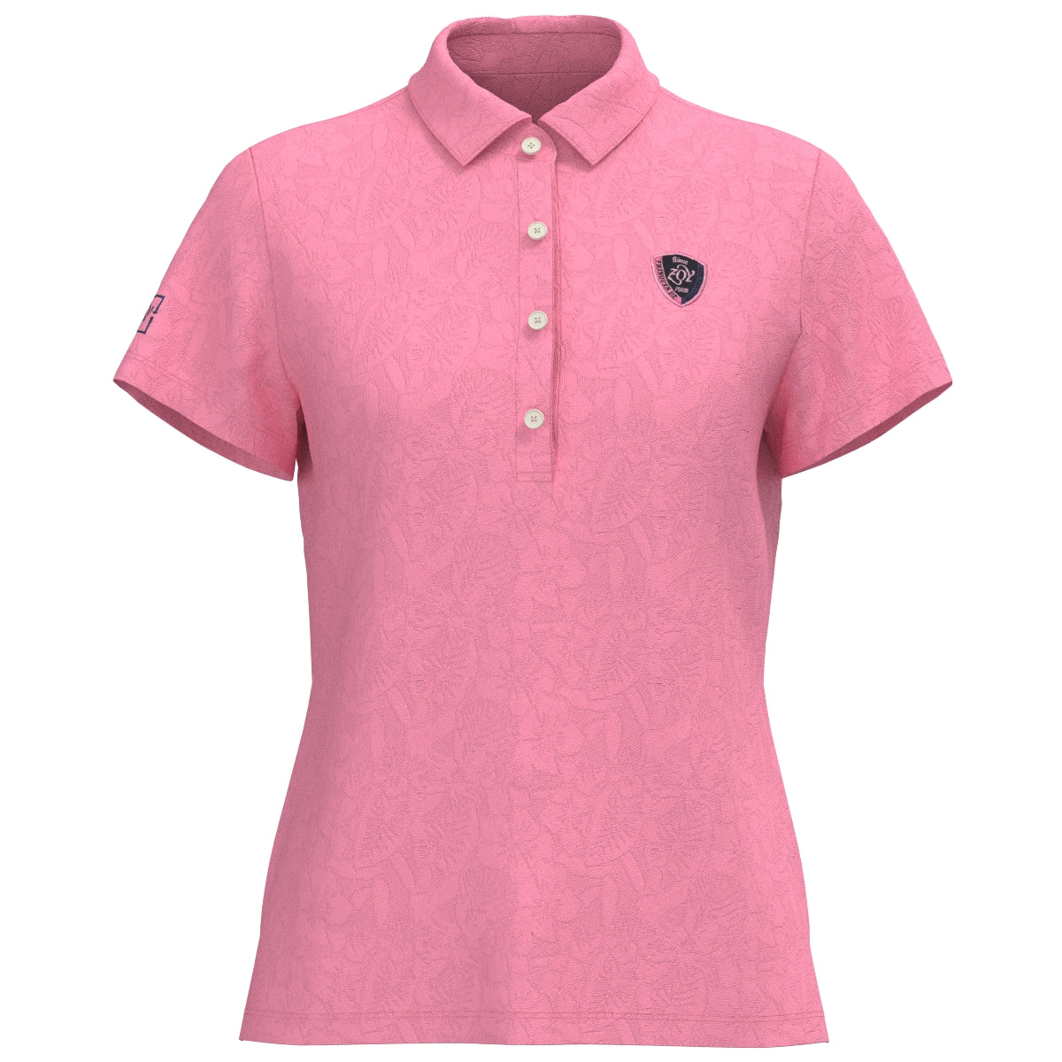 Women's Recycled Poly Flower Lynx Short Sleeve Shirt, Pink