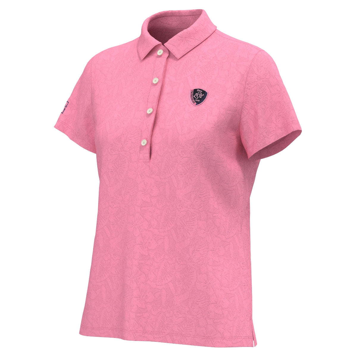 Women's Recycled Poly Flower Lynx Short Sleeve Shirt, Pink