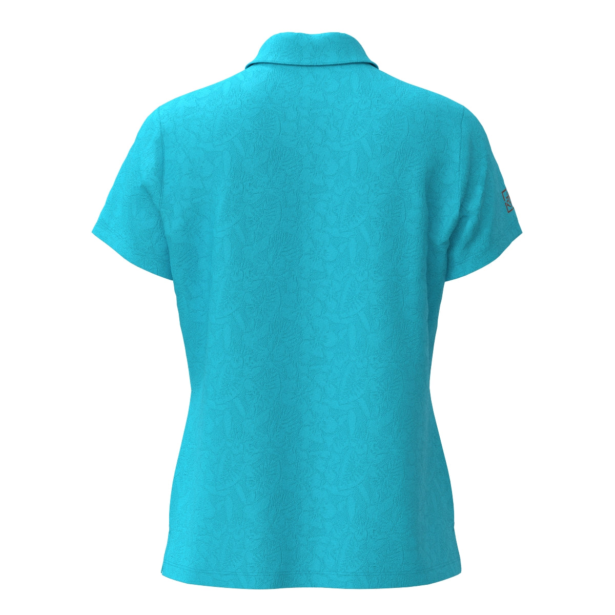 Women's Recycled Poly Flower Lynx Short Sleeve Shirt in Turquoise