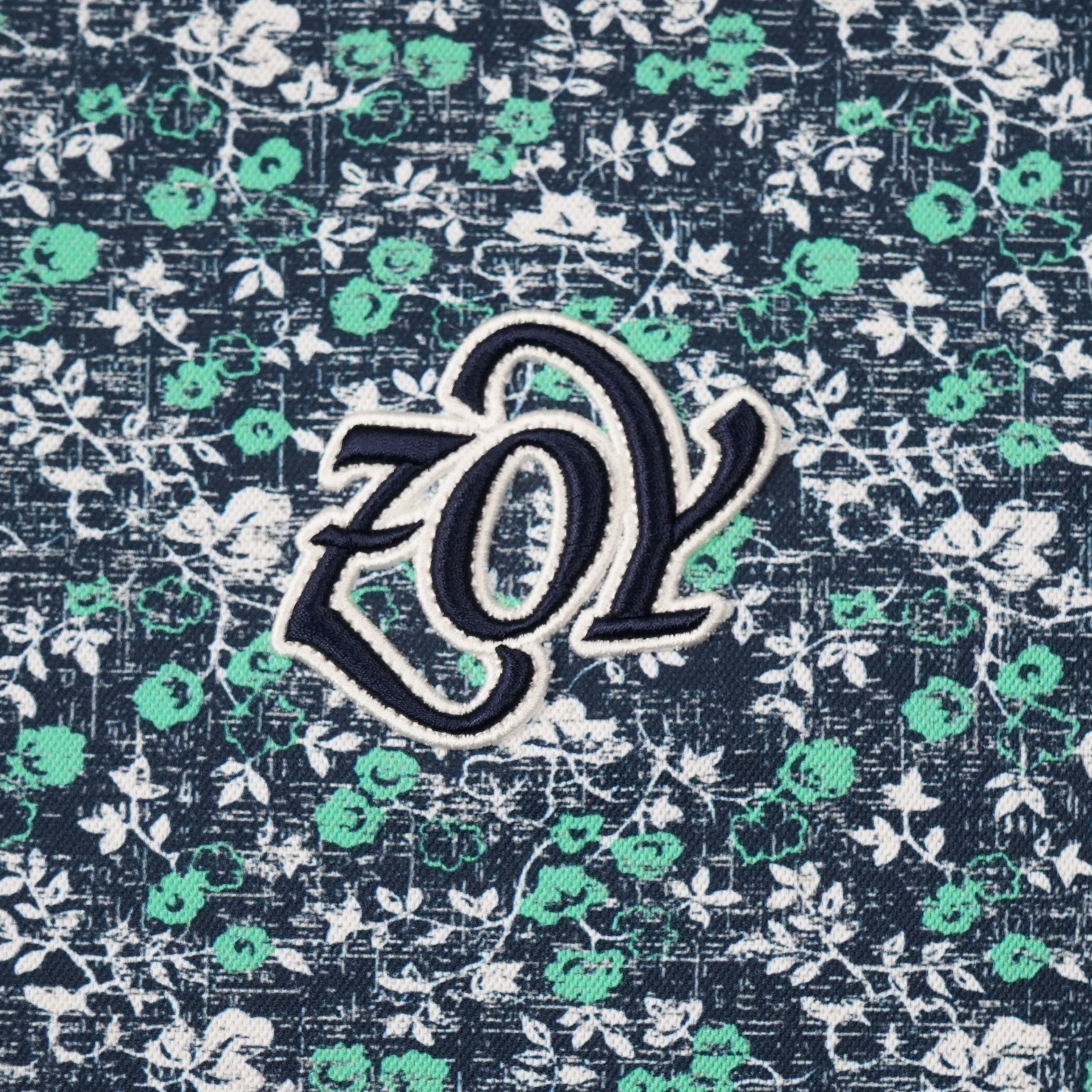 Women's Small Floral Print Short Sleeve Shirt, Navy