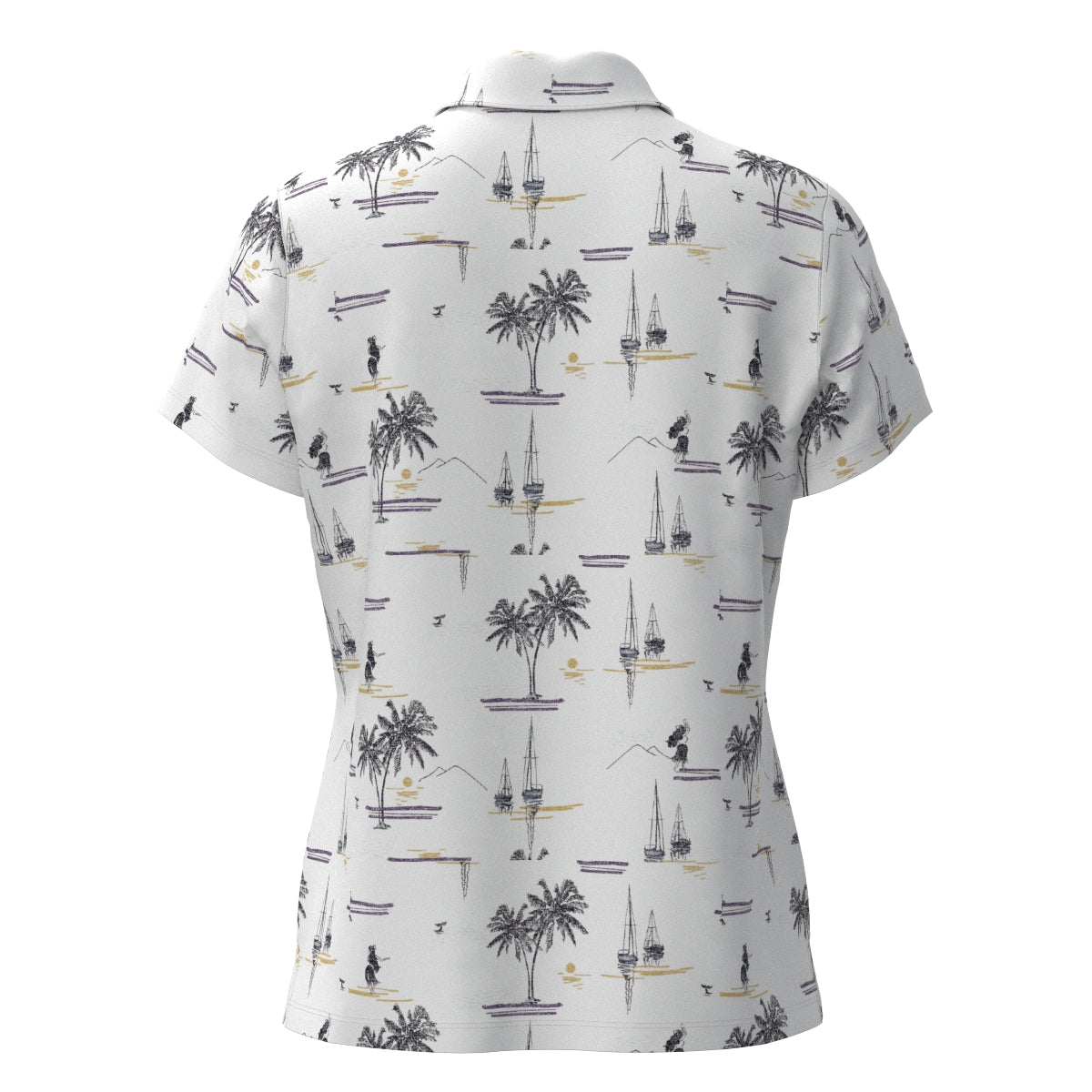 WOMEN シーサイドプリント 半袖シャツ オフホワイト