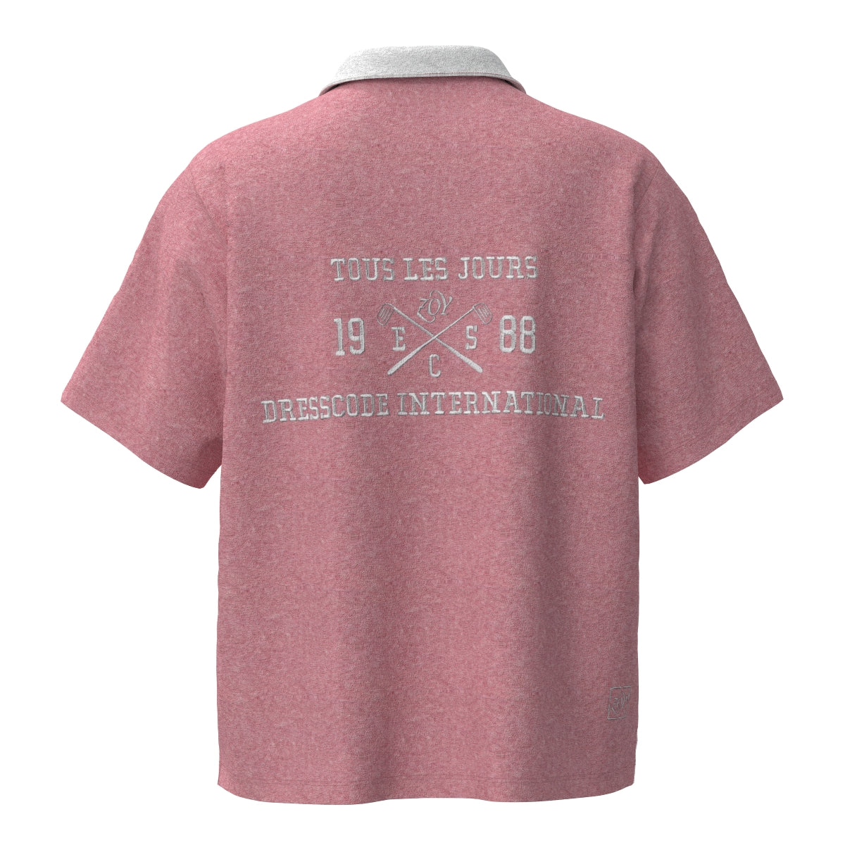 Women's Melange Organic Cotton Tile Short Sleeve Shirt in Strawberry