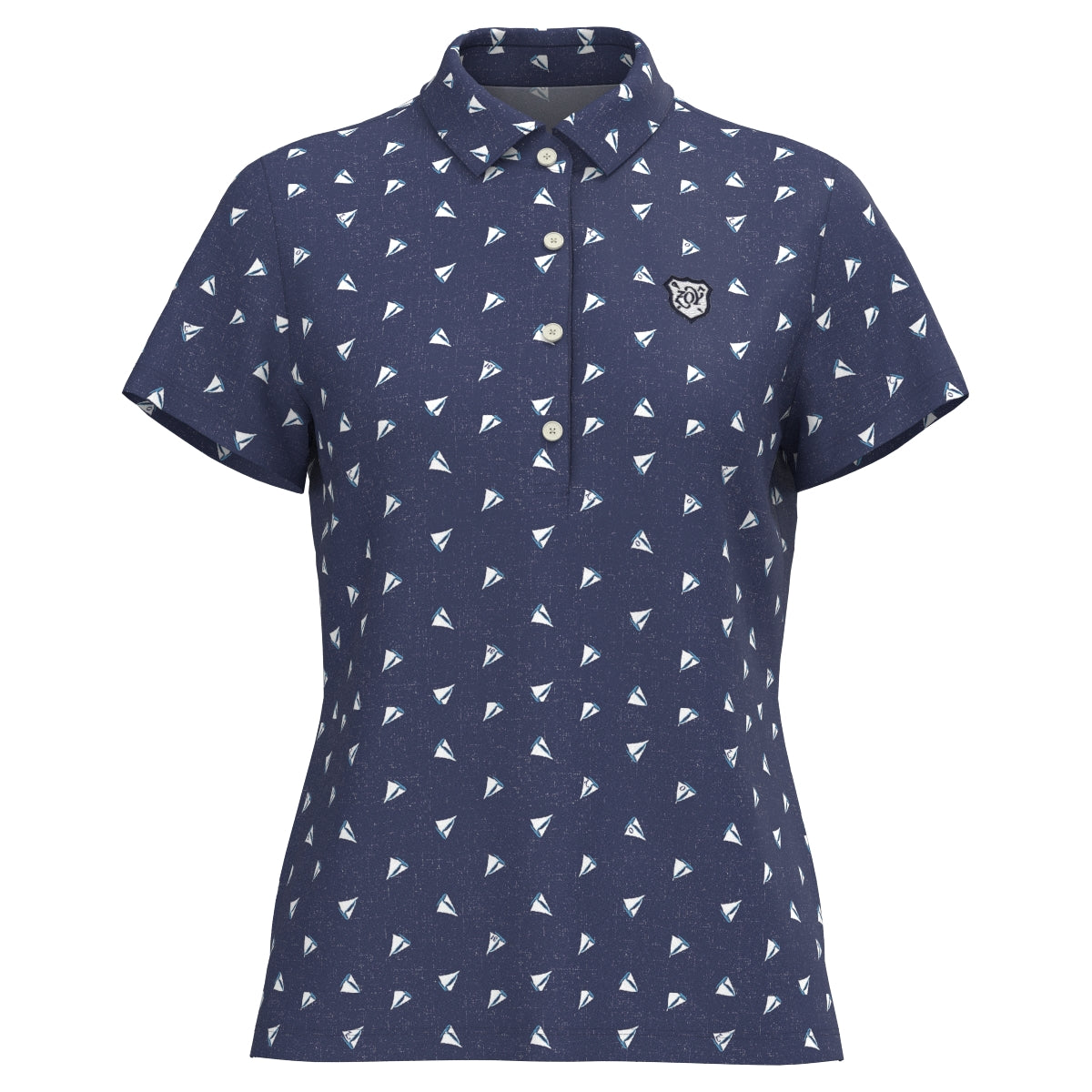 Women's Yacht Print Short Sleeve Shirt Marine